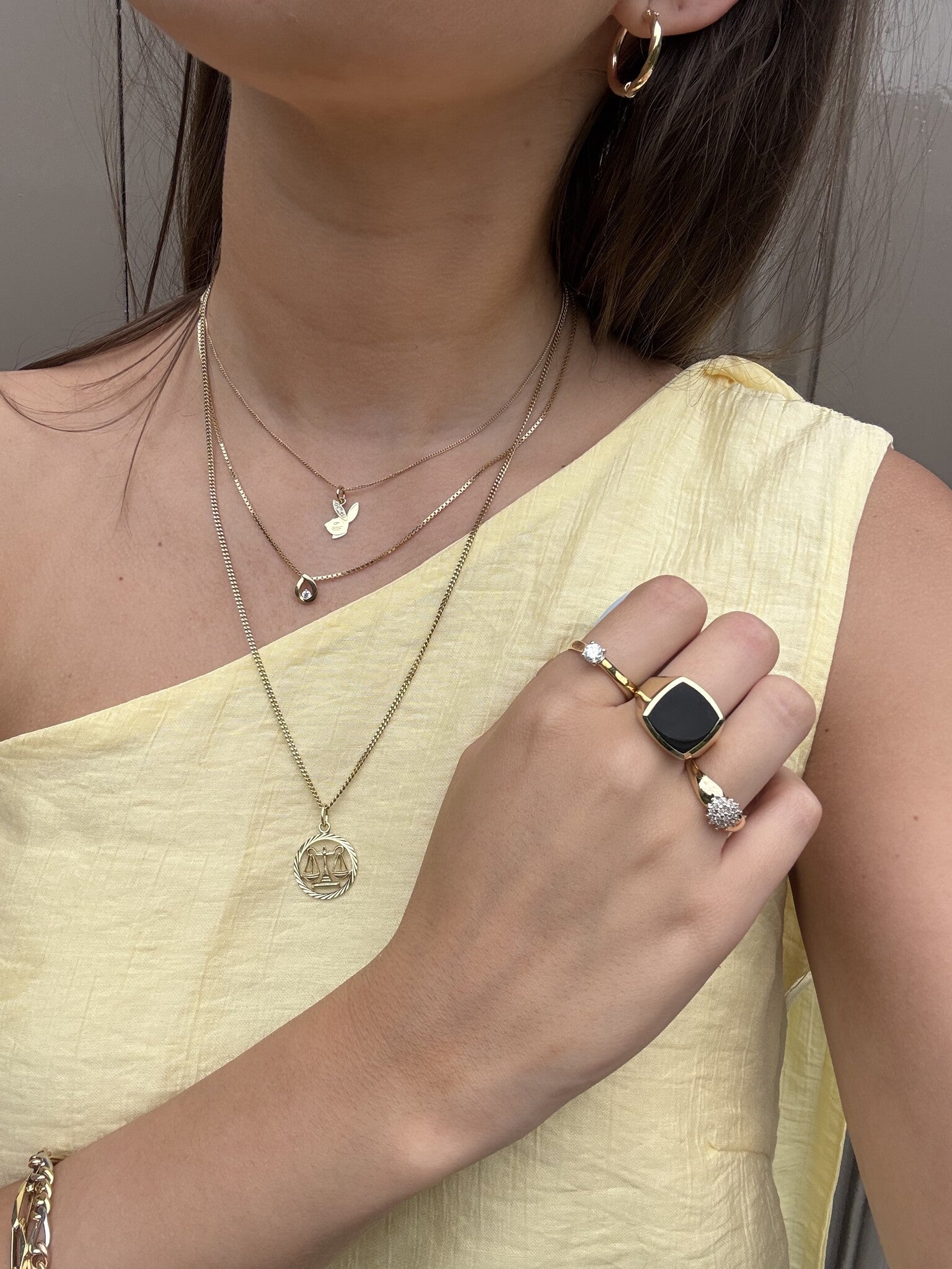 Gold length necklace gourmet 53 cm 14 karat