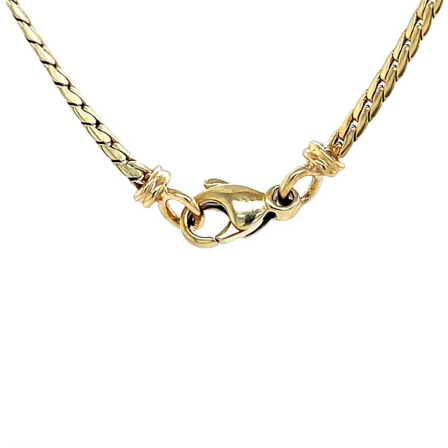 Gold choker with diamond, 42 cm, 14 karat