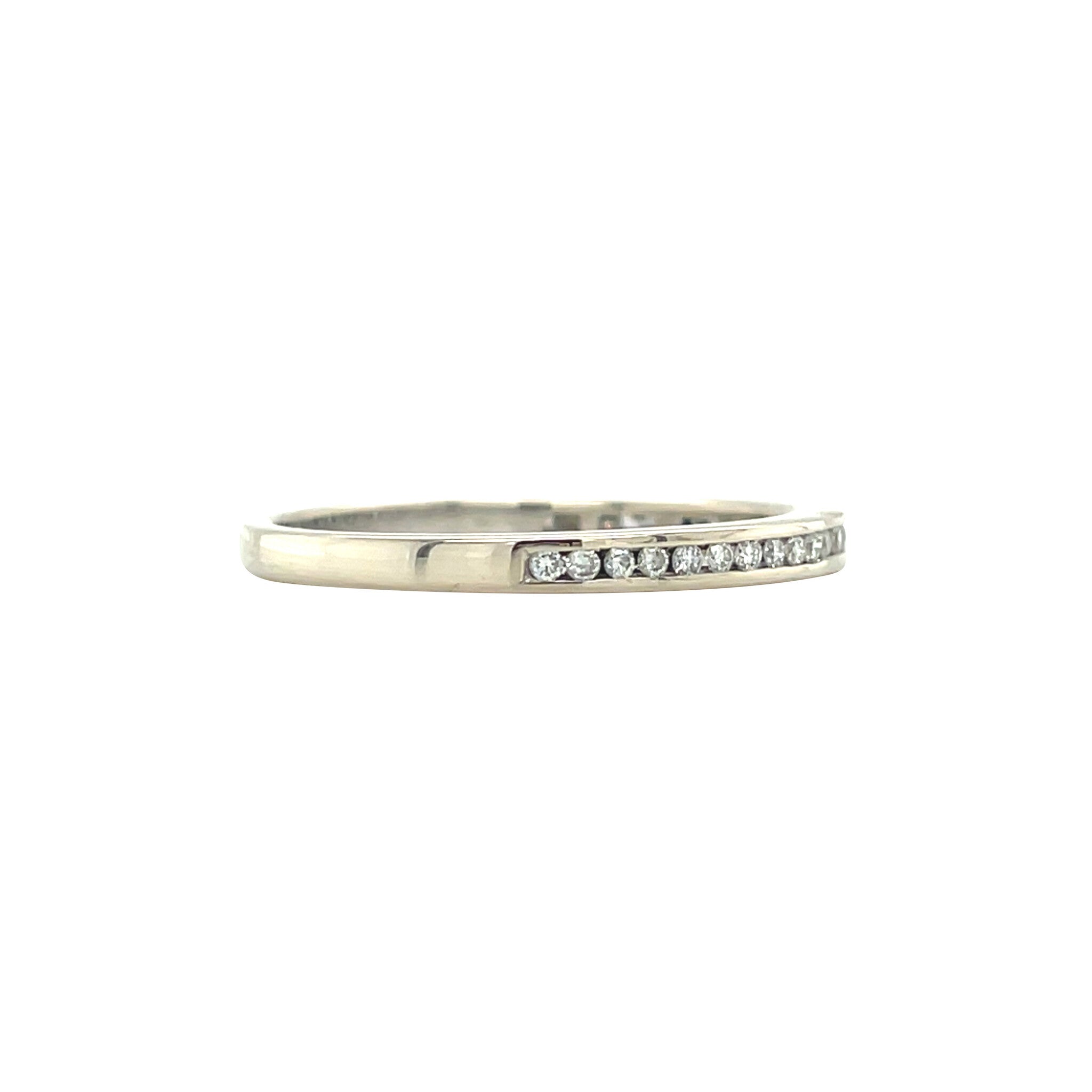 White gold alliance ring with diamond 14 karat