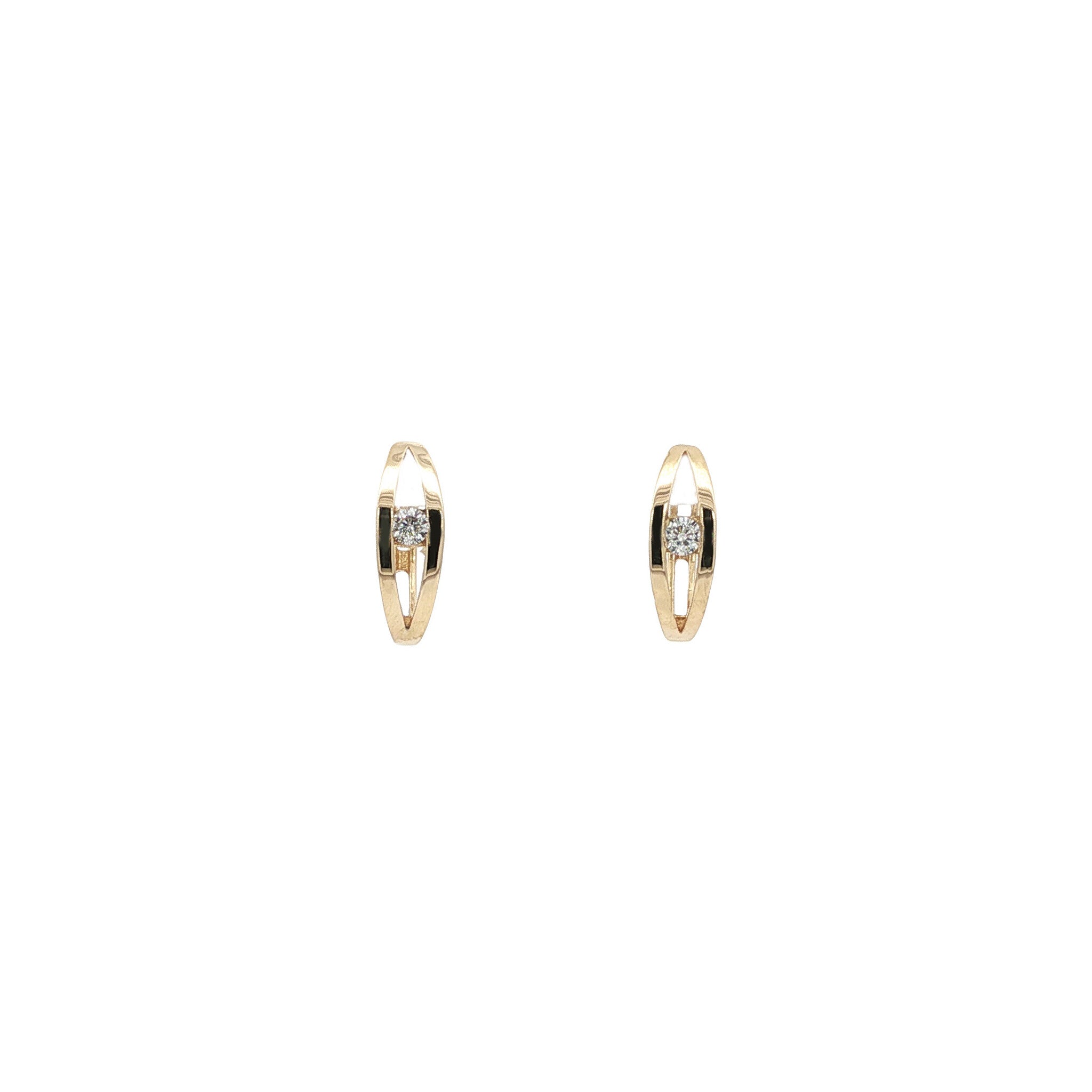 Gold earrings with zirconia 14 karat