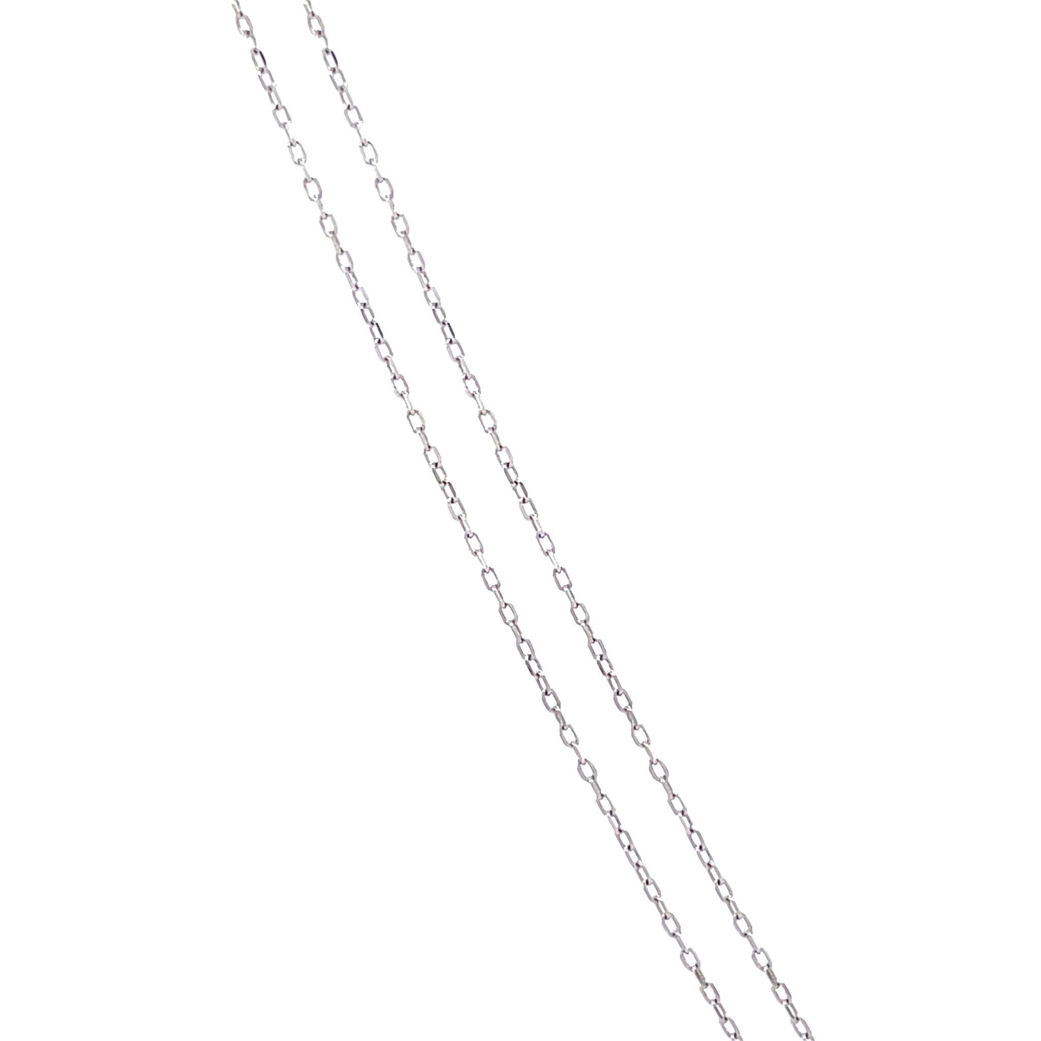 White gold solitaire necklace with diamond 14 kt