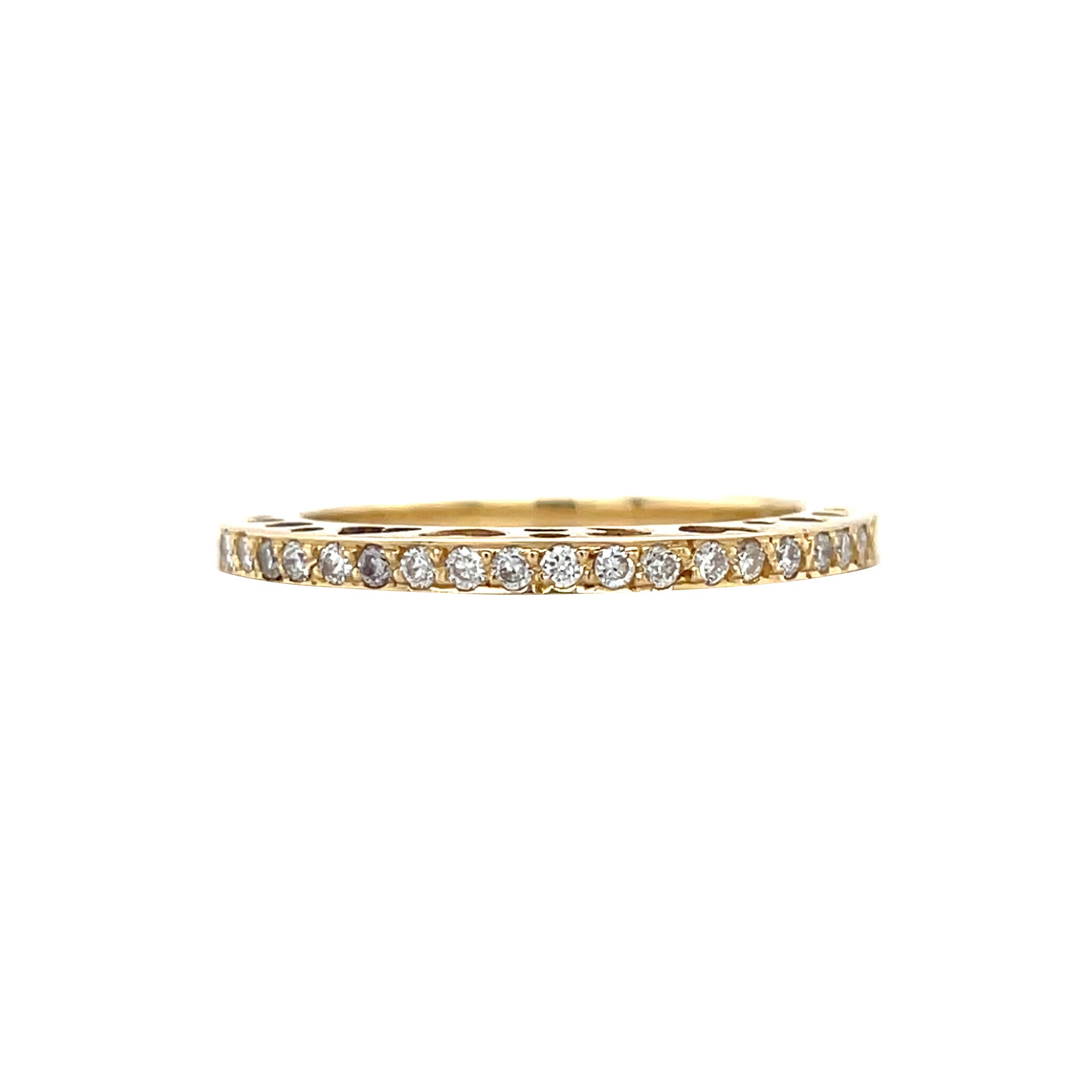 Gold row ring with diamond 18 karat