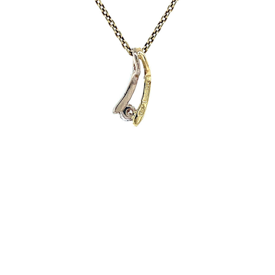 Gold pendant with diamond by Desiree 14 karat