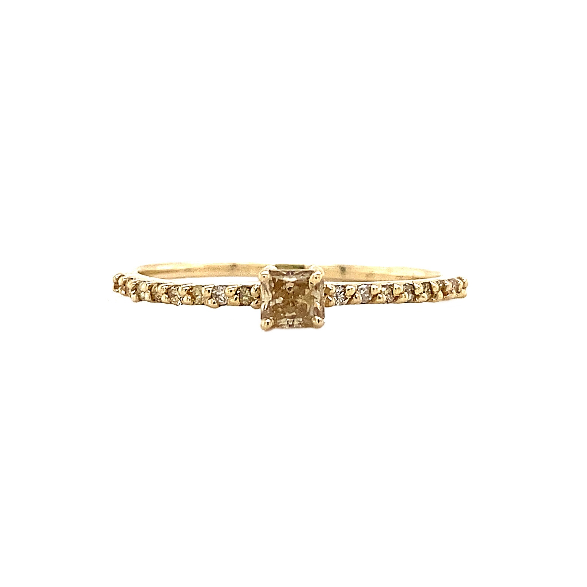Golden ring with diamond 14 kt
