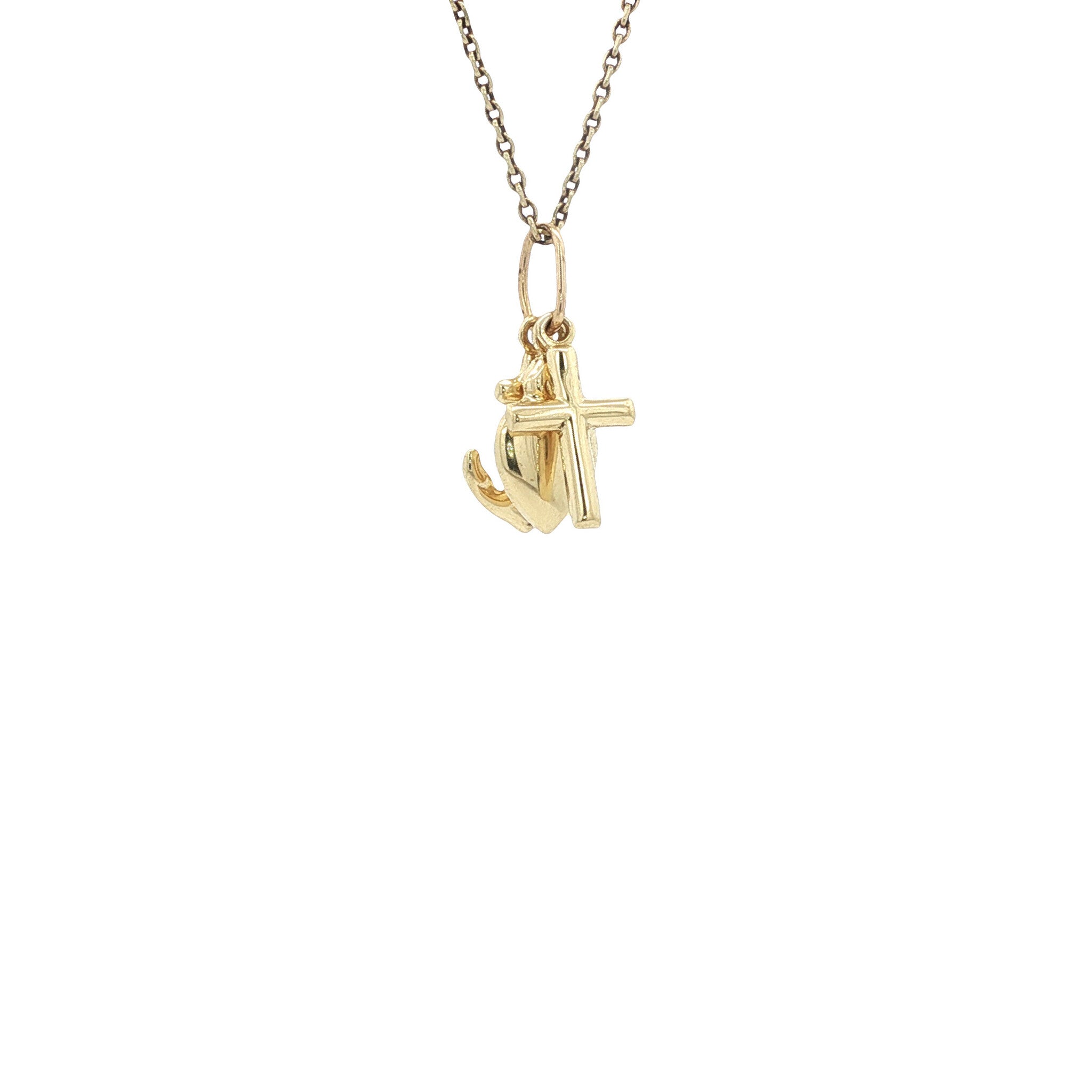Gold pendant faith, hope and love 14 karat