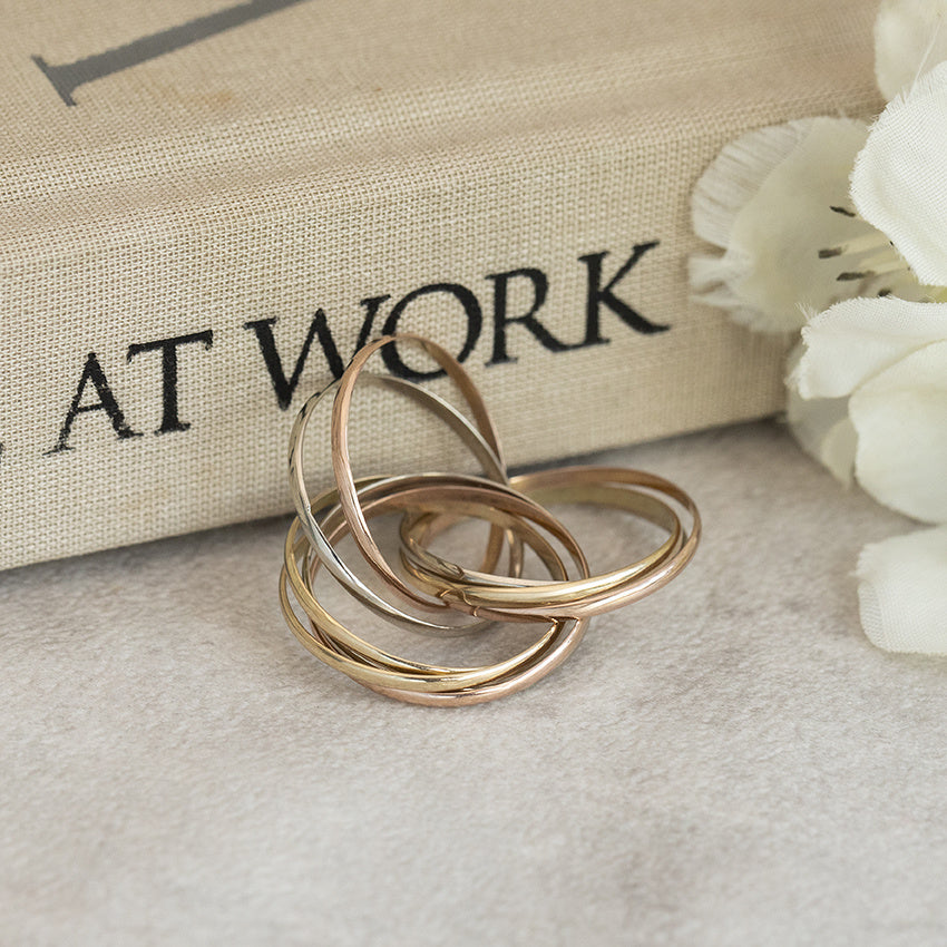 Tricolour gold ring 14 karat