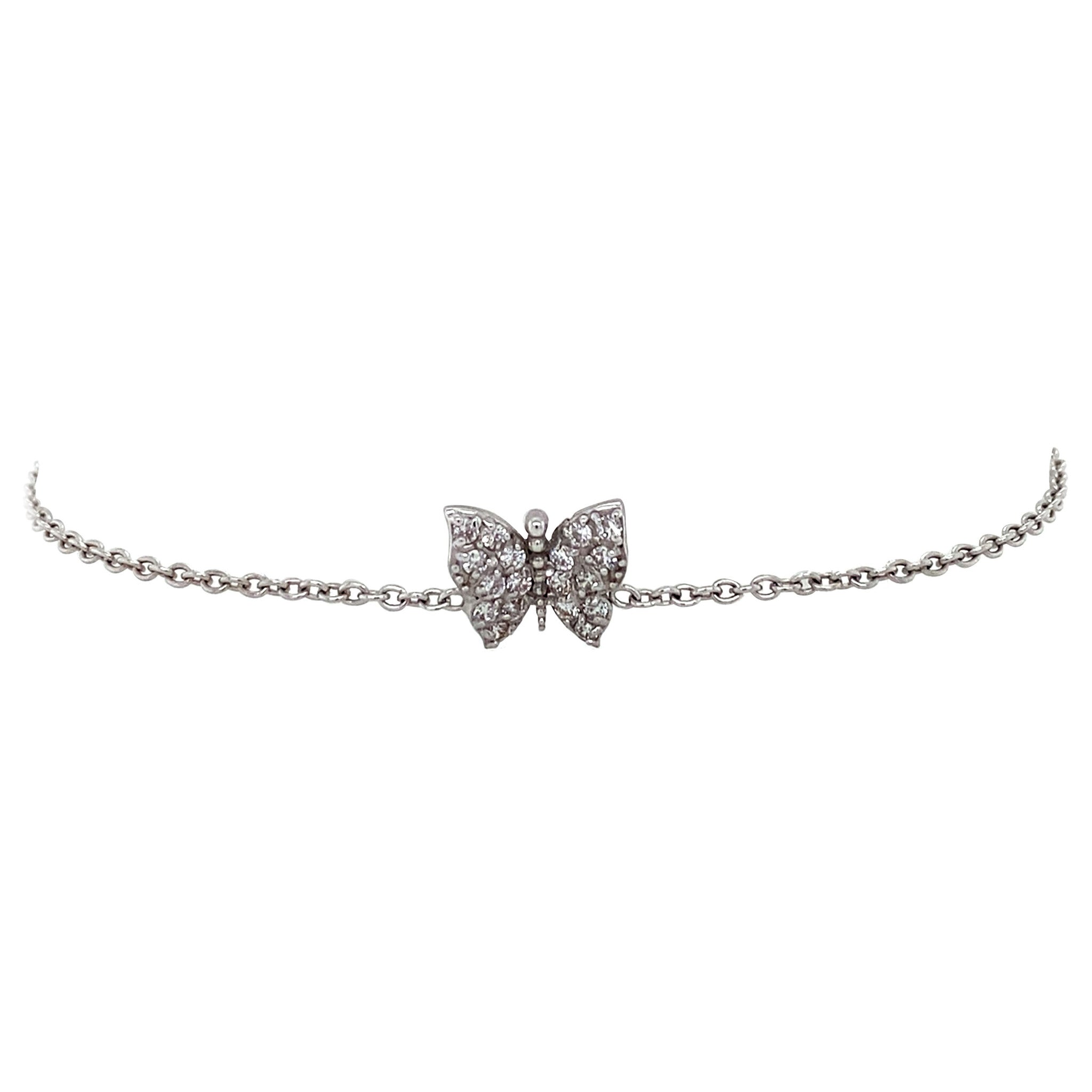White gold bracelet with zirconia butterfly 18 karat