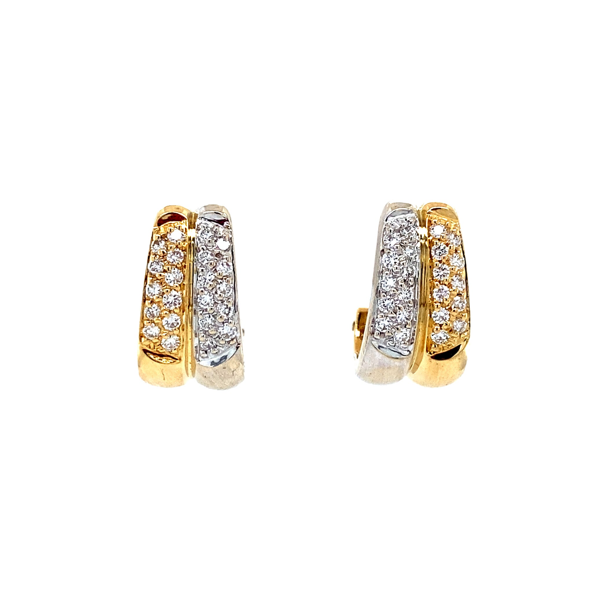 Gold ear jewelry with diamond 18 karat