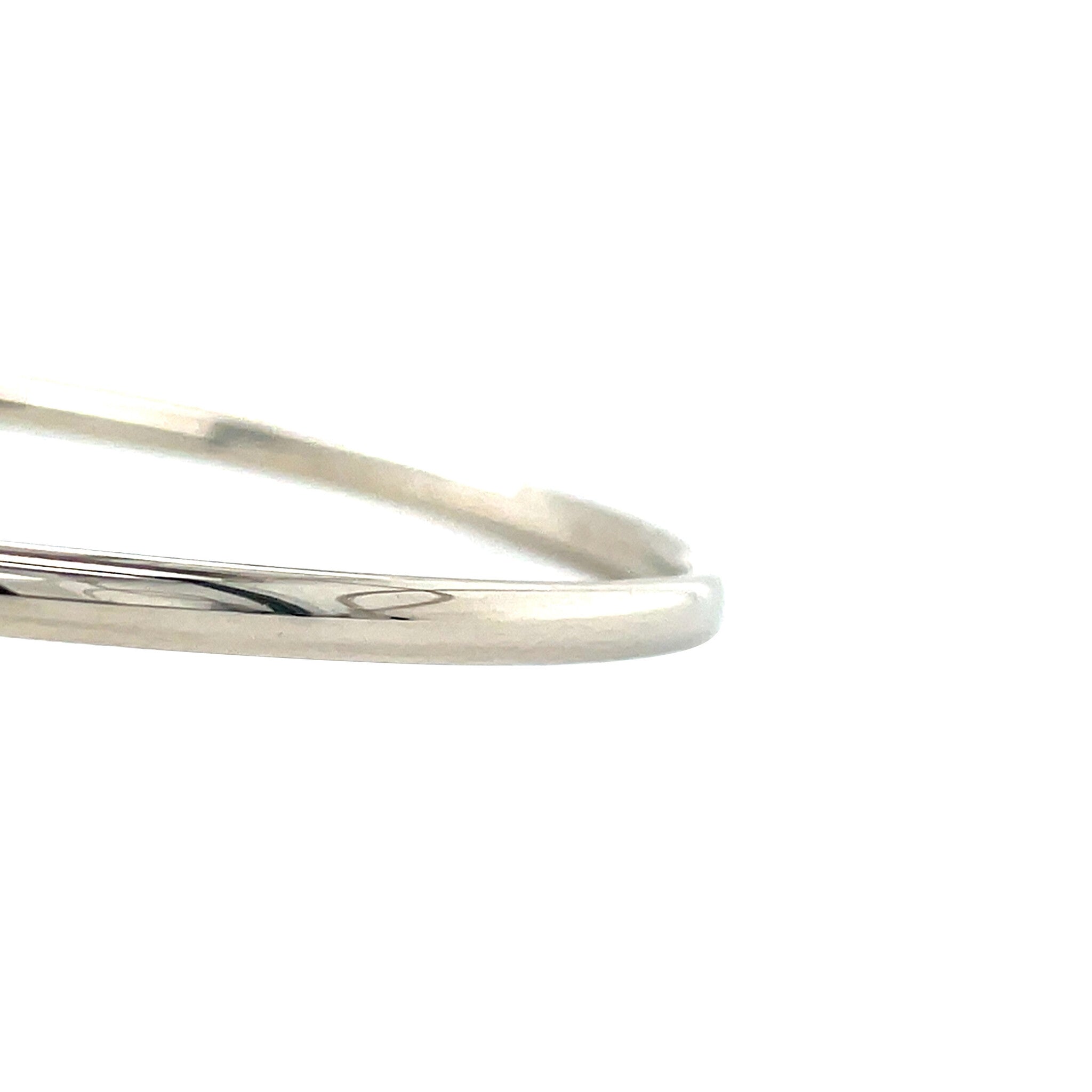 White gold smooth bangle 14 karat