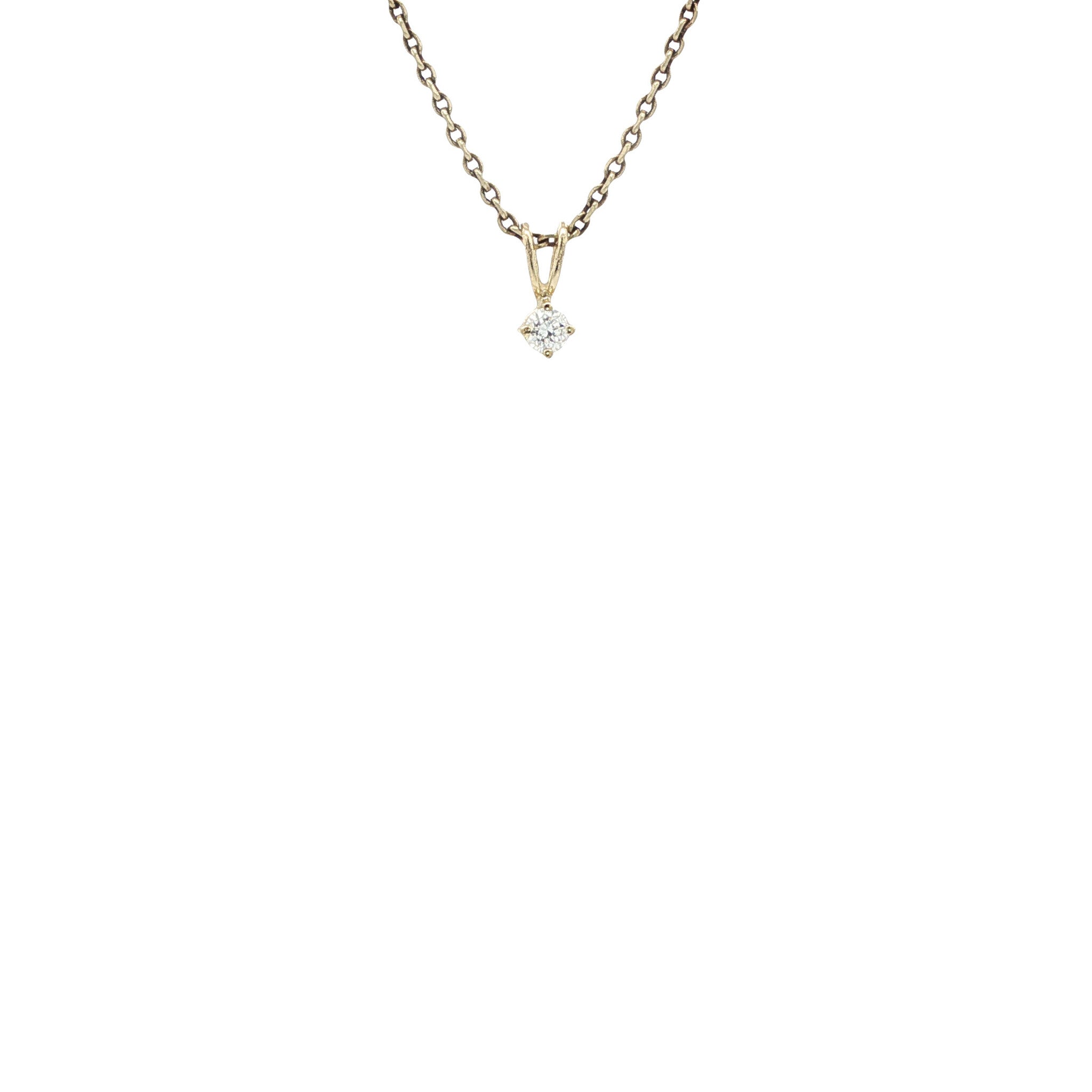 Gouden solitair hanger met diamant 14 karaat