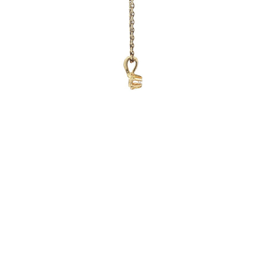Gold solitaire pendant with zirconia 14 karat