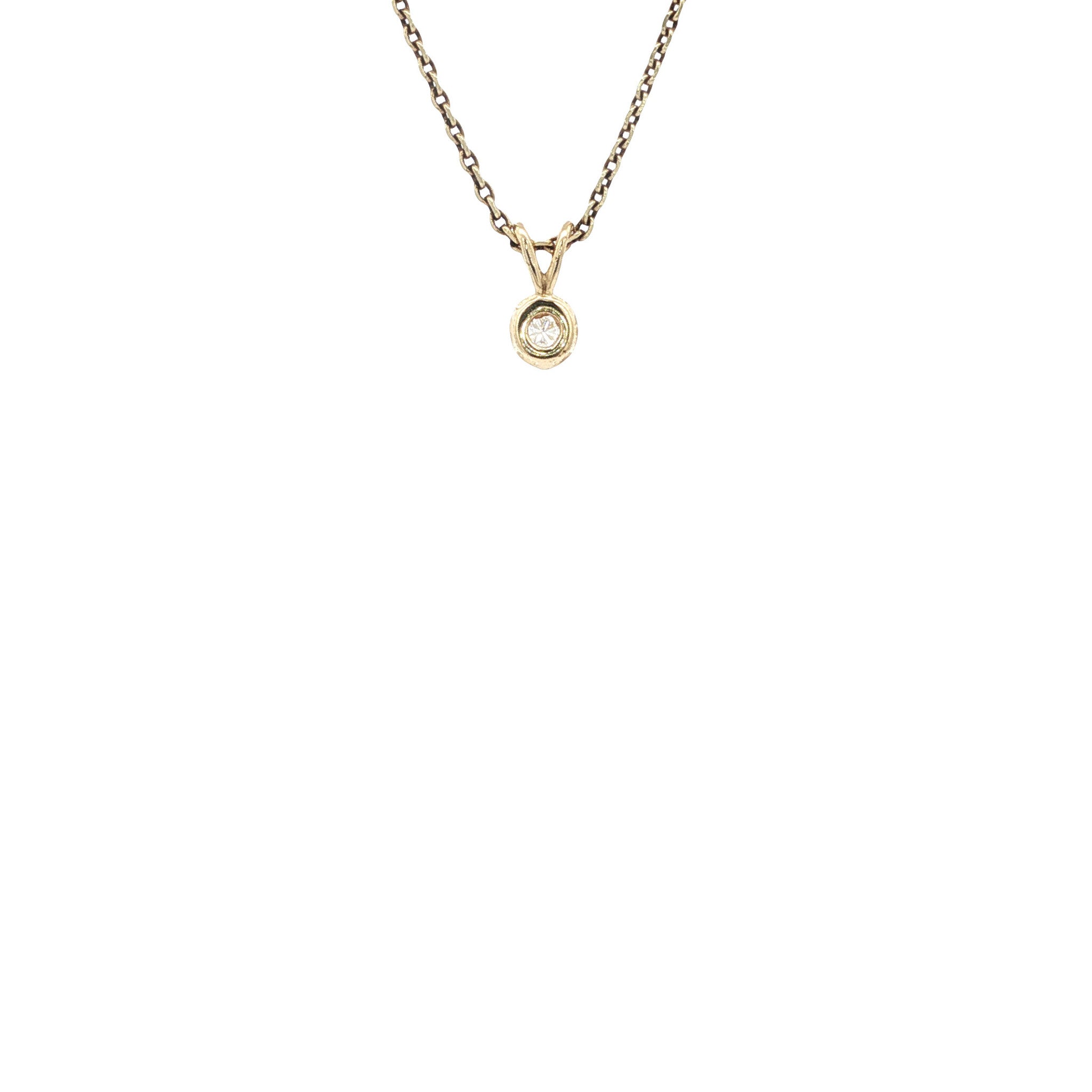 Gouden solitair hanger met diamant 14 karaat