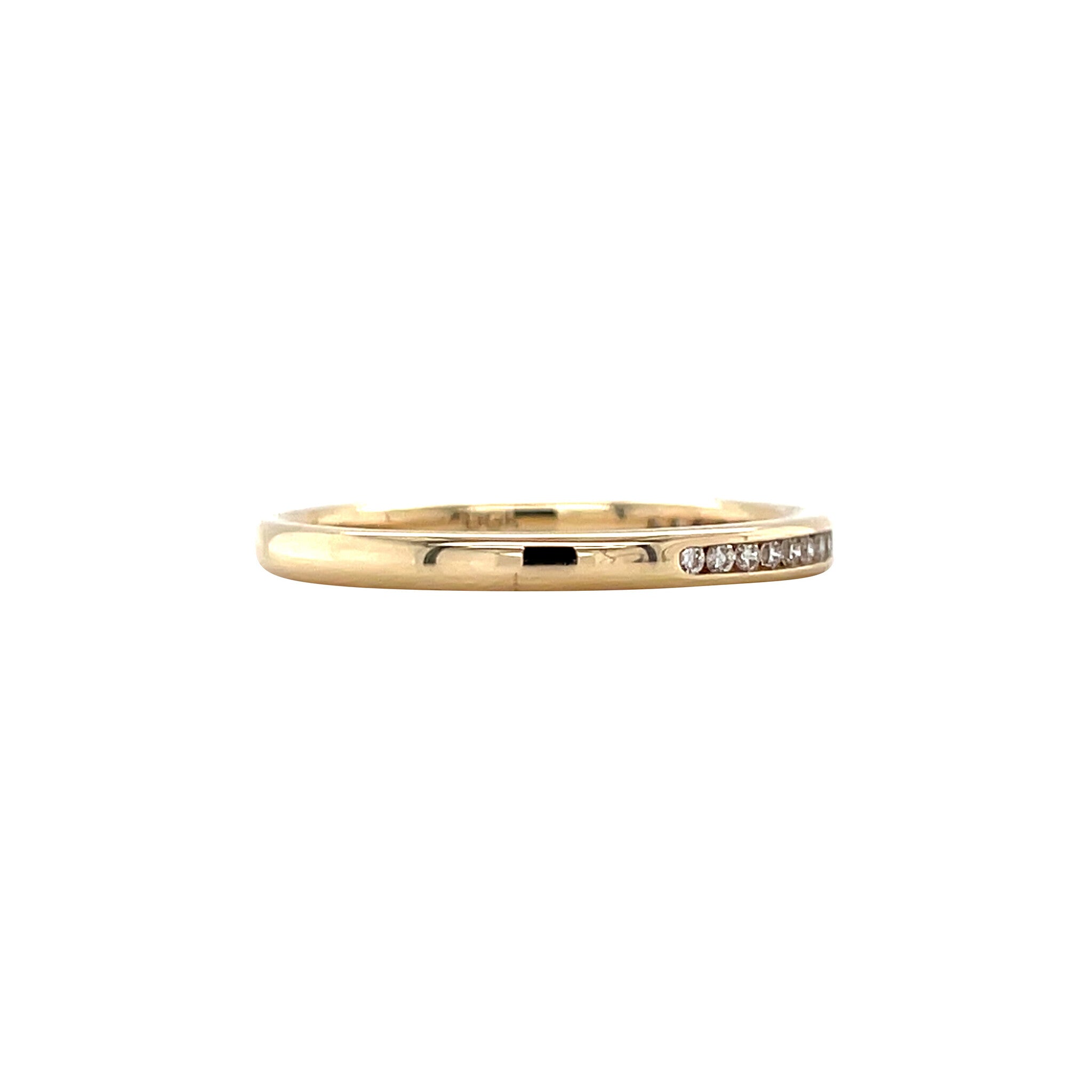Gold rail ring with diamond 14 kt