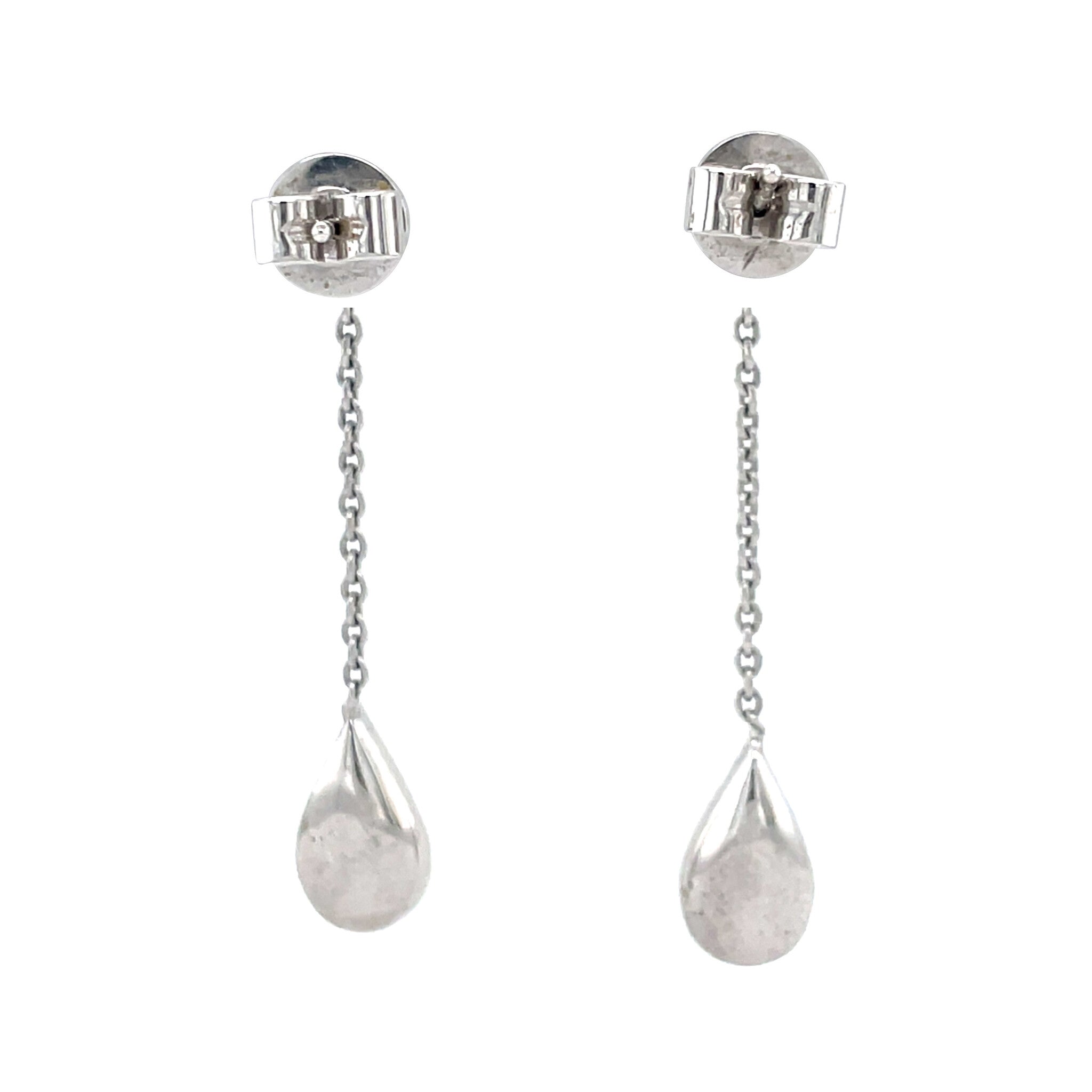 White gold ear pendants with diamond 14 kt