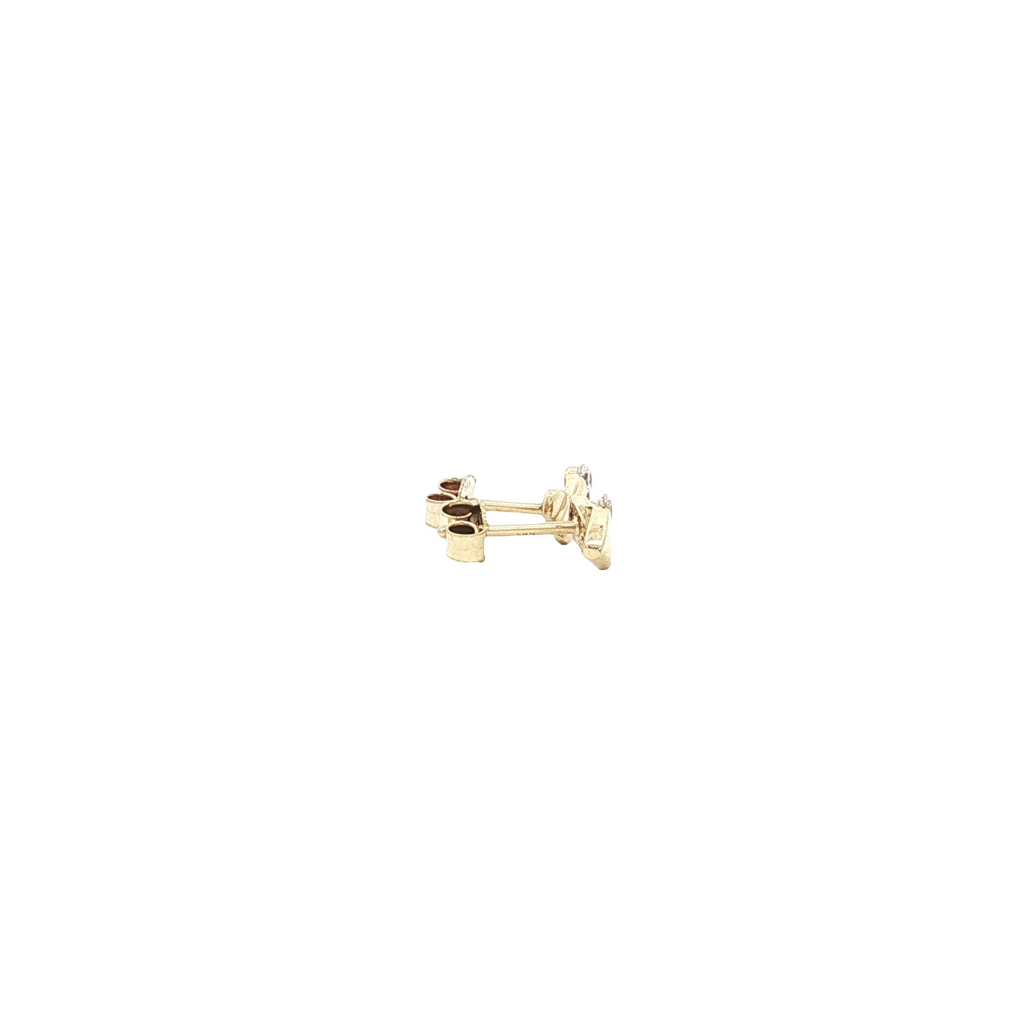 Gold stud earrings with zirconia 14 karat