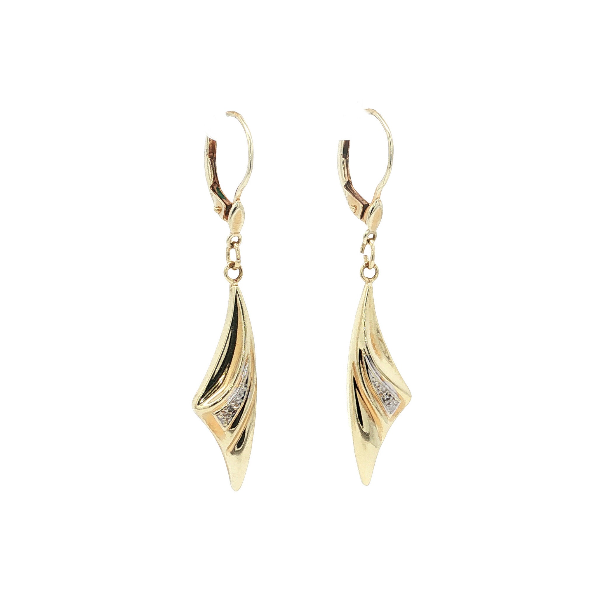 Gold earrings with diamond 14 karat