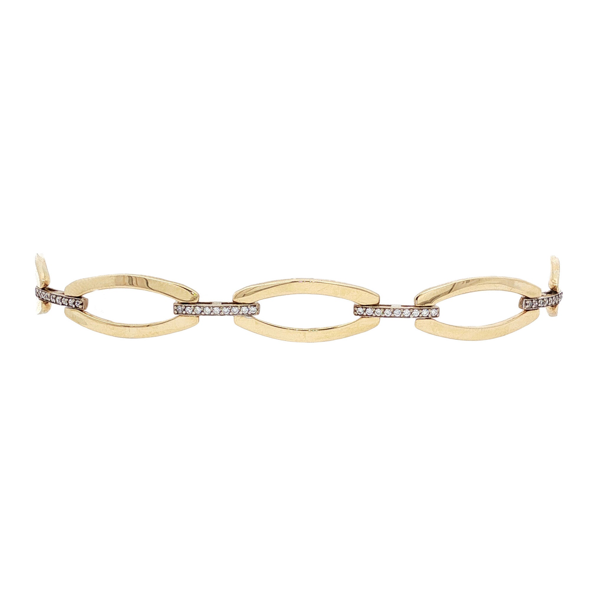 Gold bracelet with zirconia 19.5 cm 14 karat