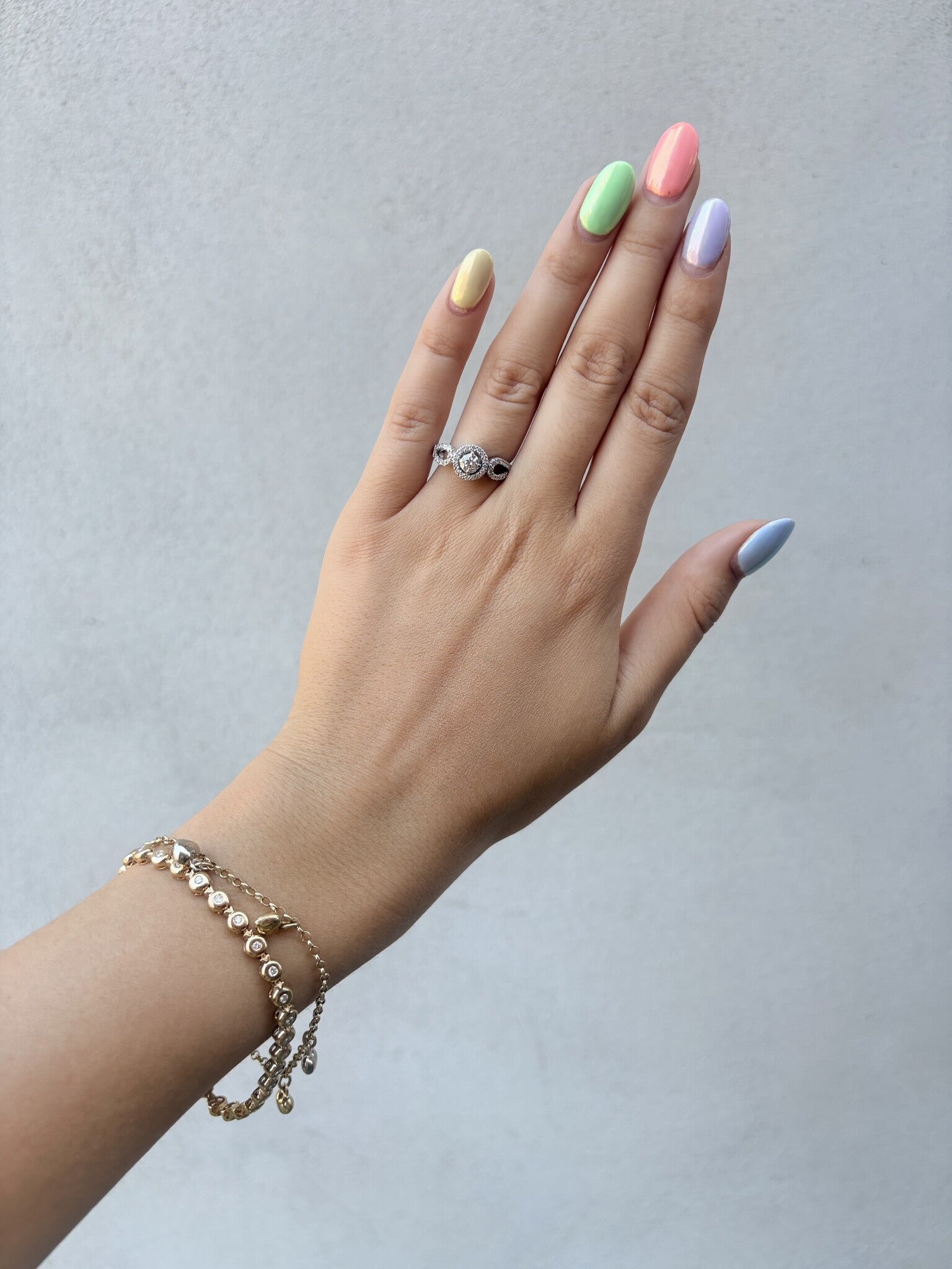 White gold ring with diamond 18 kt