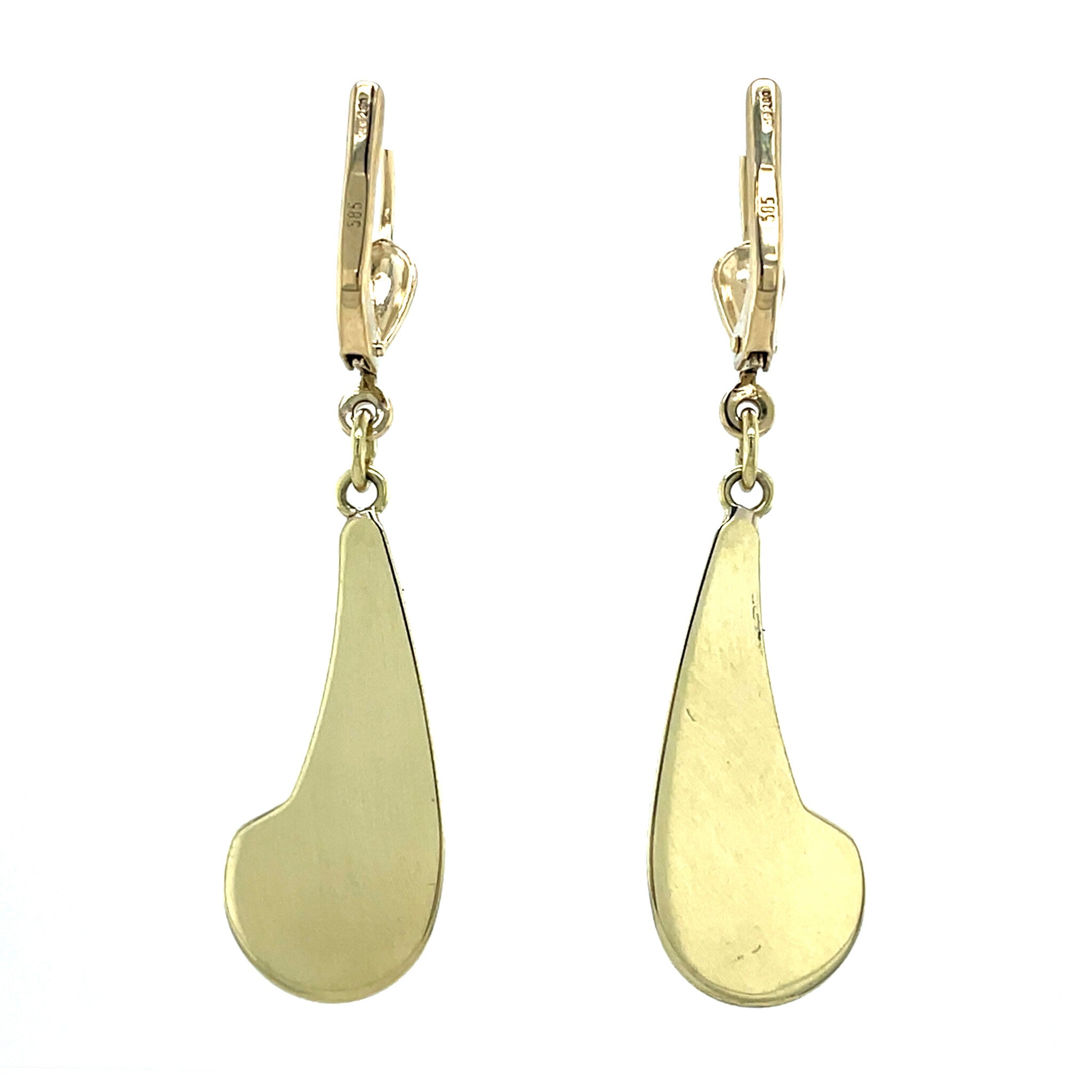 Gold earrings with pearl 14 karat