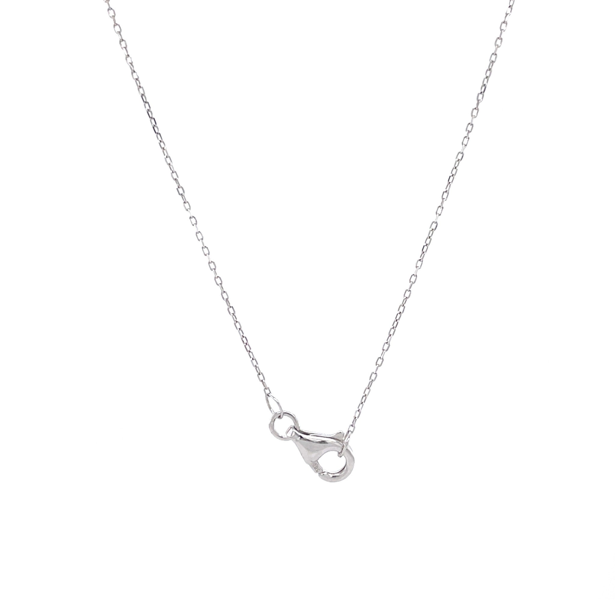 White gold solitaire necklace with diamond 14 kt