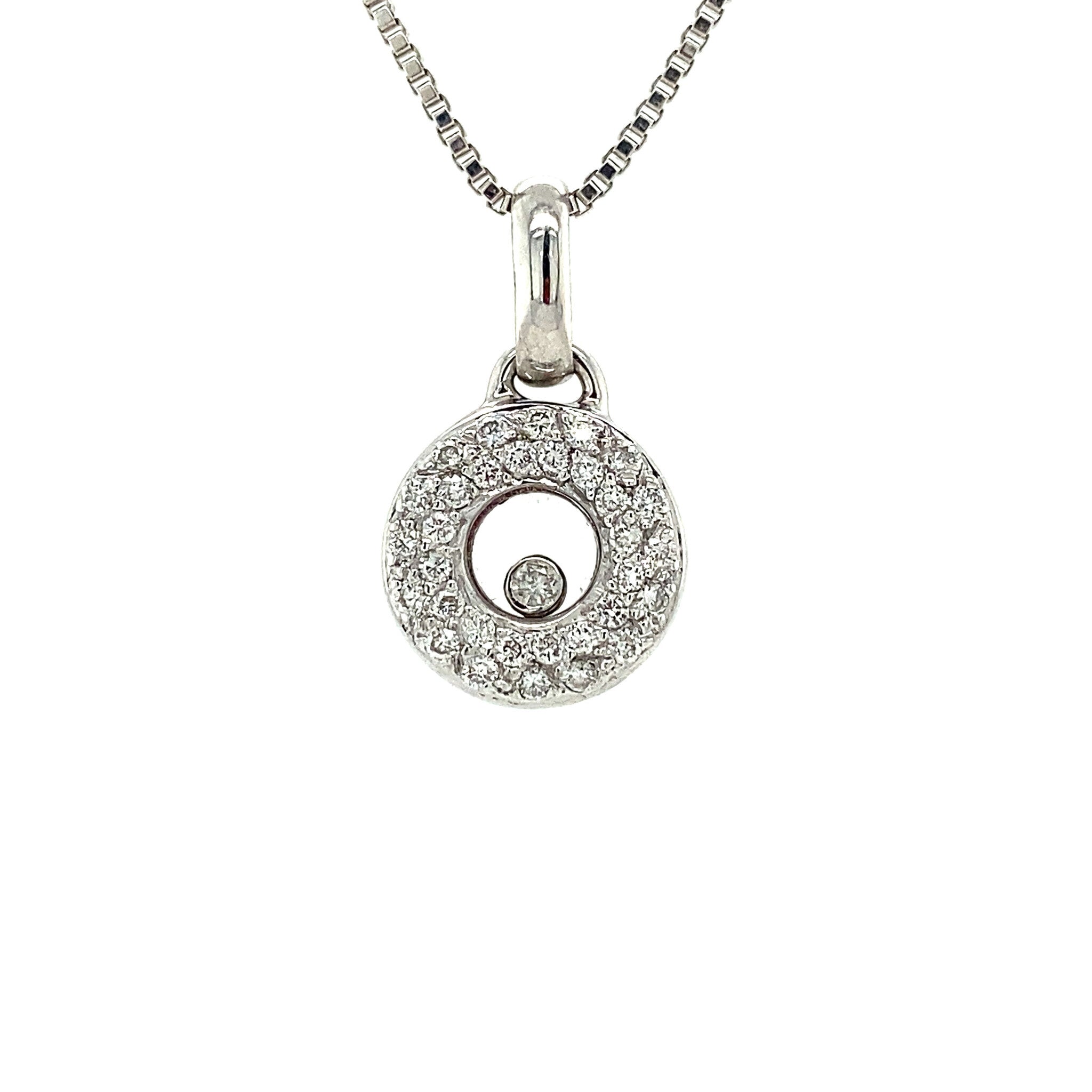 White gold pendant with diamond 18 kt