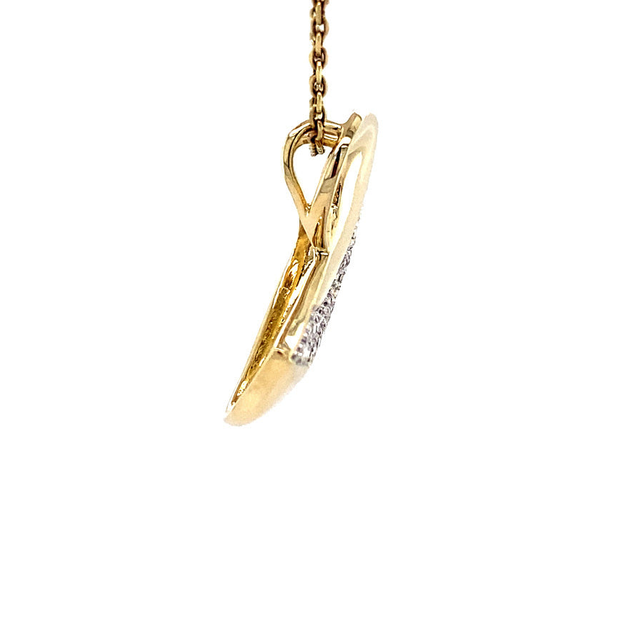 Gold pendant with zirconia 14 kt