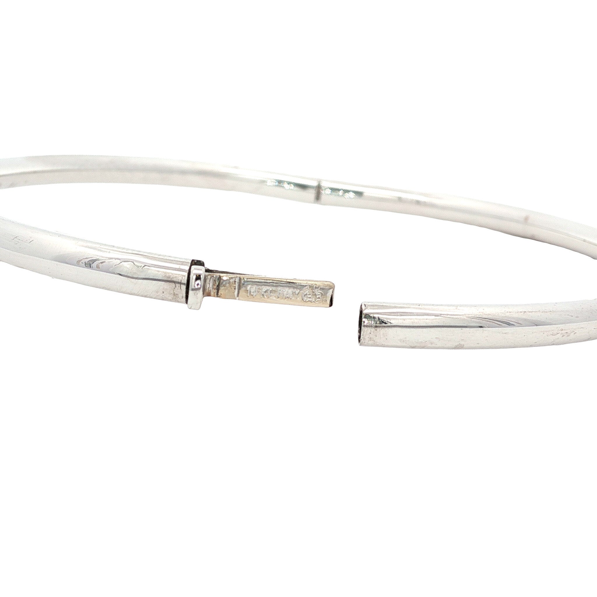 White gold smooth bangle 14 karat