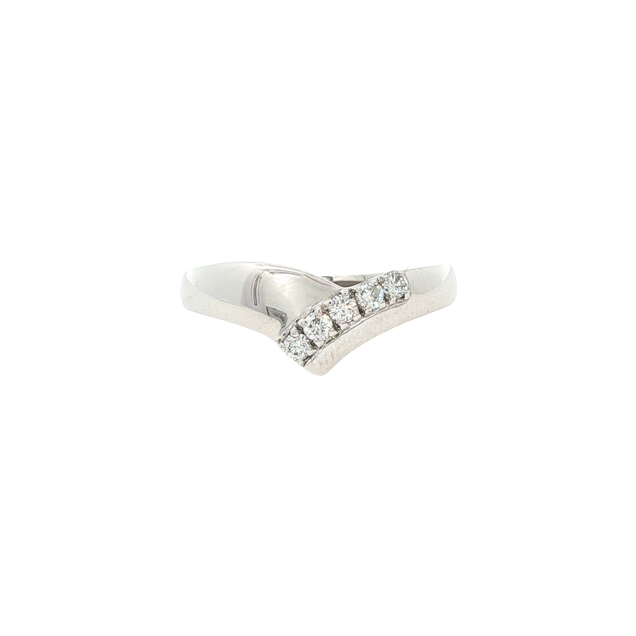 White gold ring with diamond 14 karat