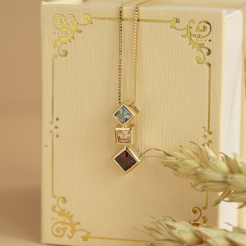 Gold long necklace Venetian 40 cm 18 karat