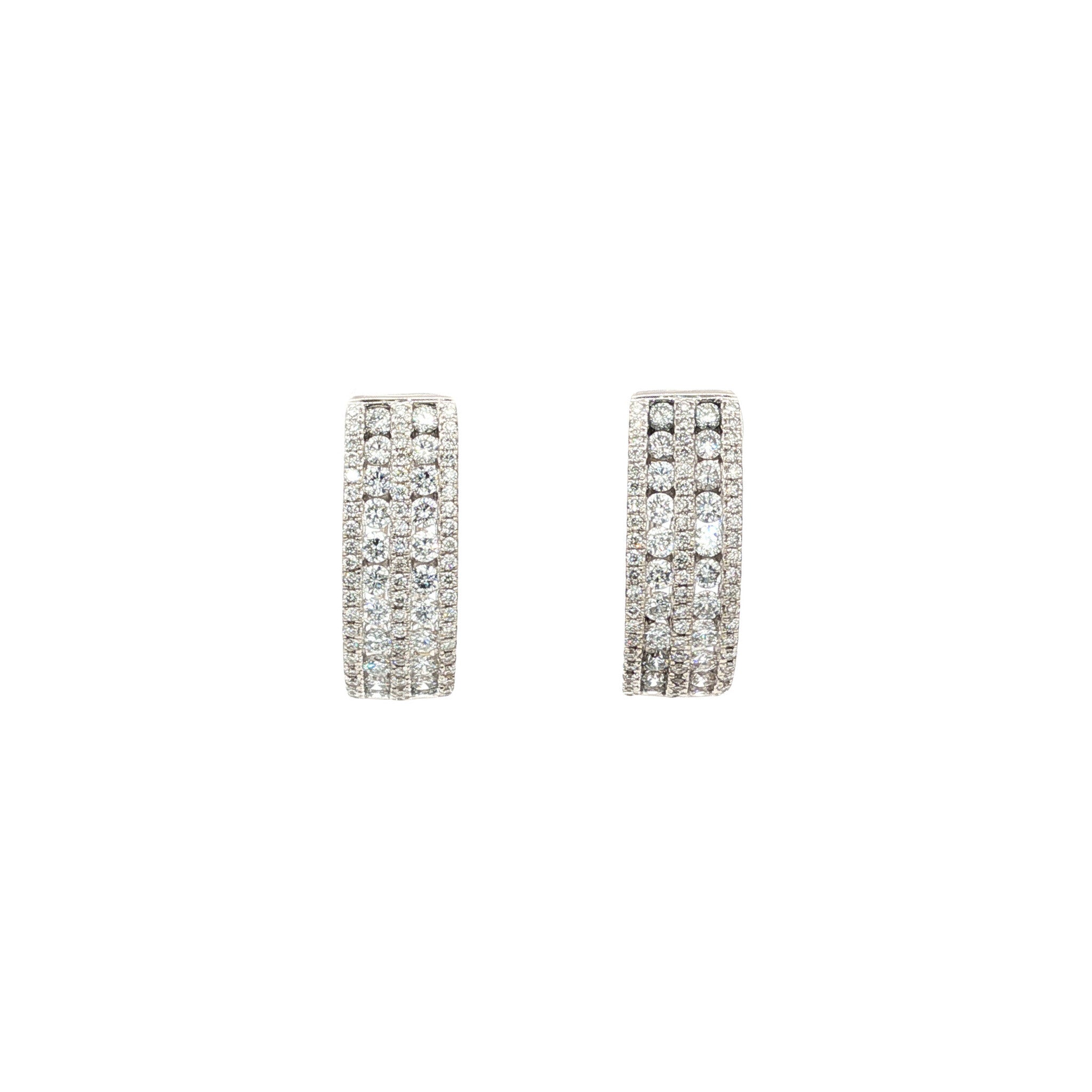 Witgouden oorsieraden met diamant 14 karaat