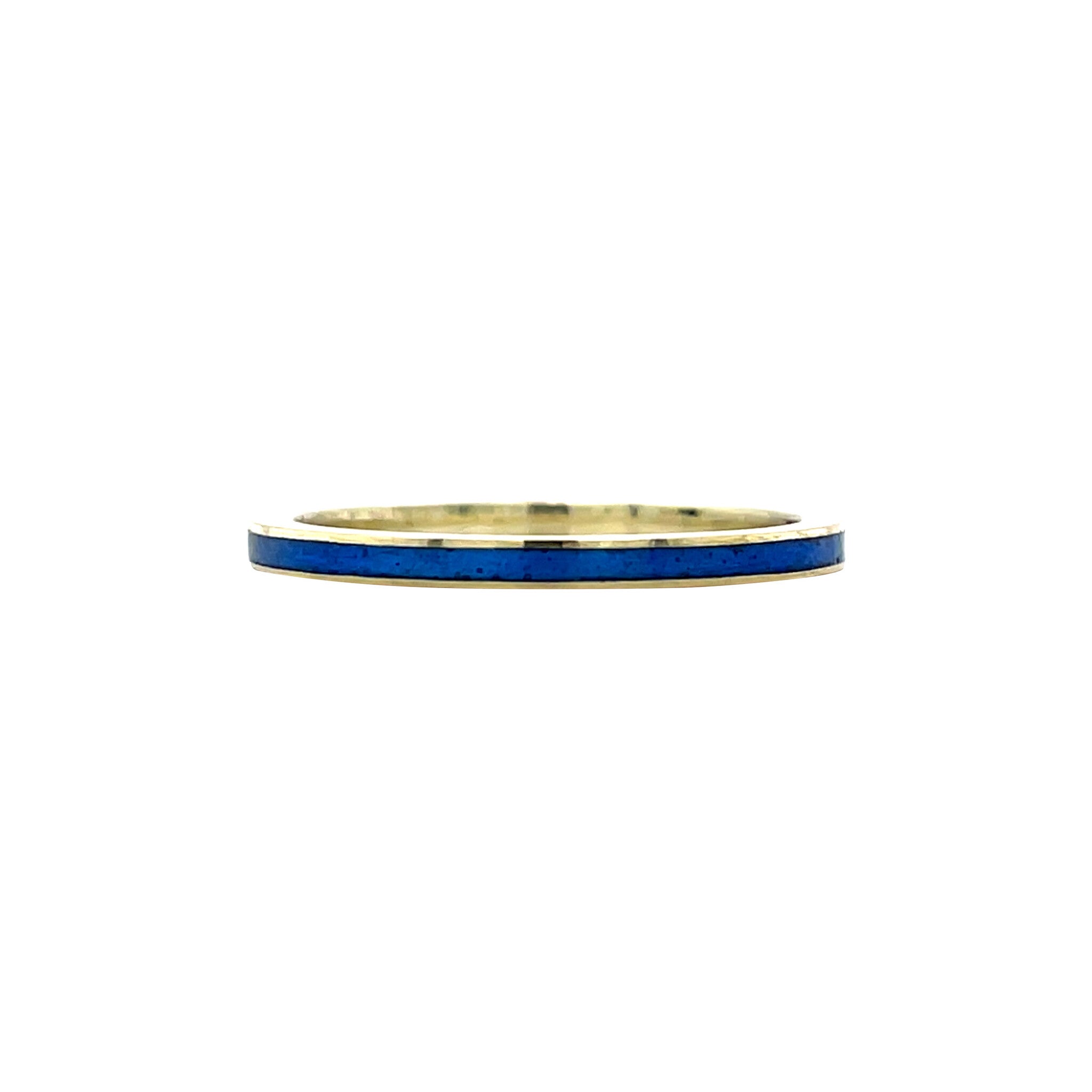 Gouden ring met blauw emaille 14 karaat