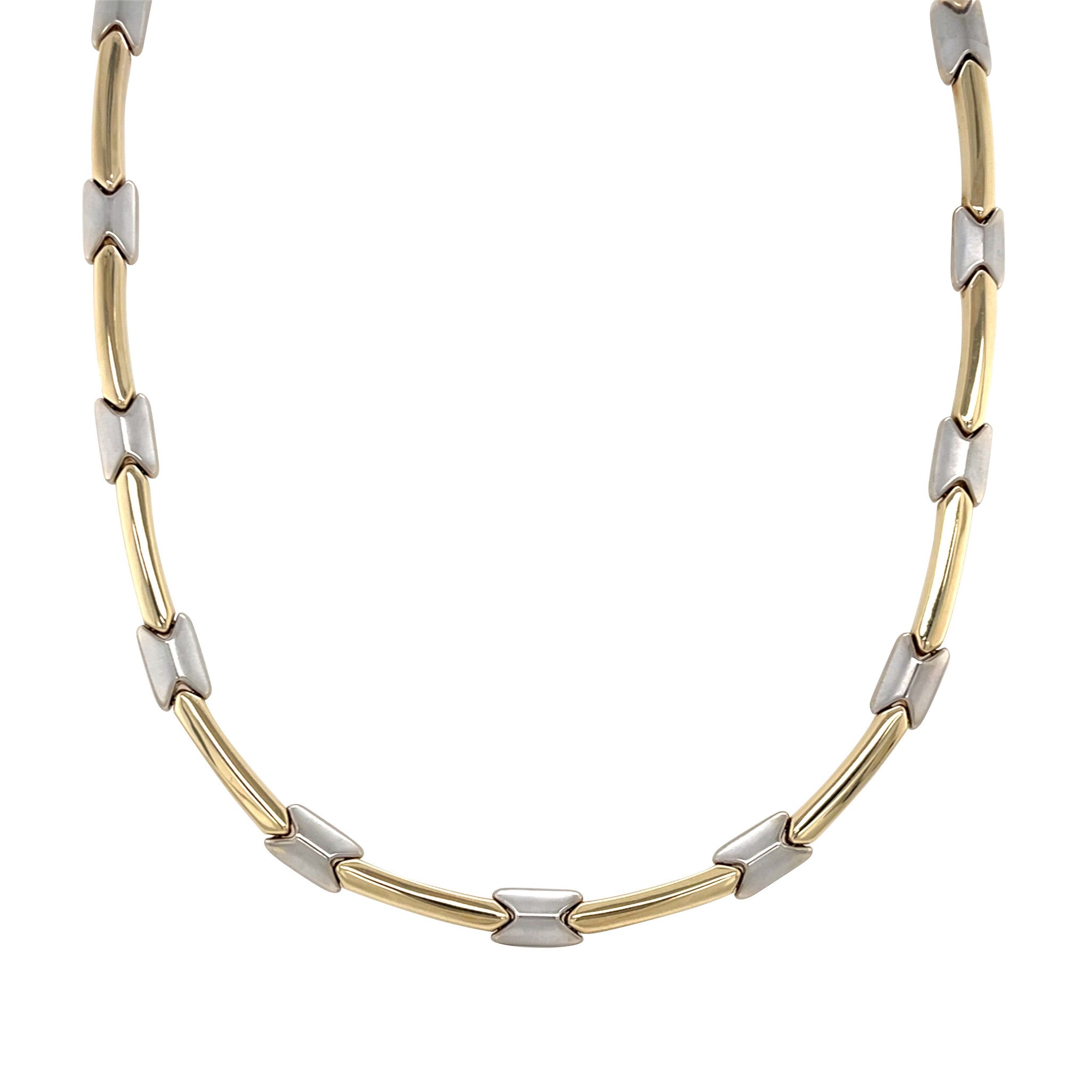 Gold choker bicolour 45 cm 14 karat