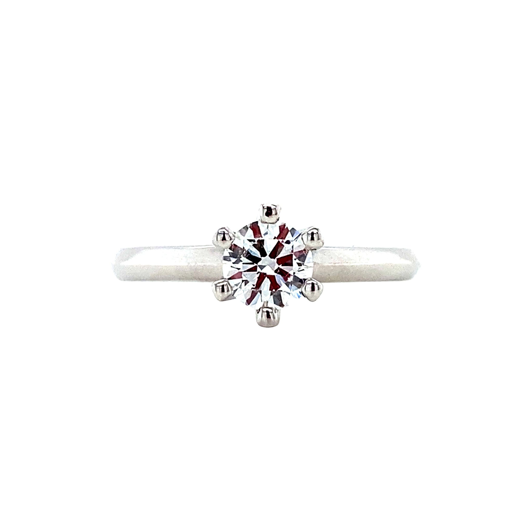 White gold solitaire ring with diamond 0.50ct. 14 karat* New