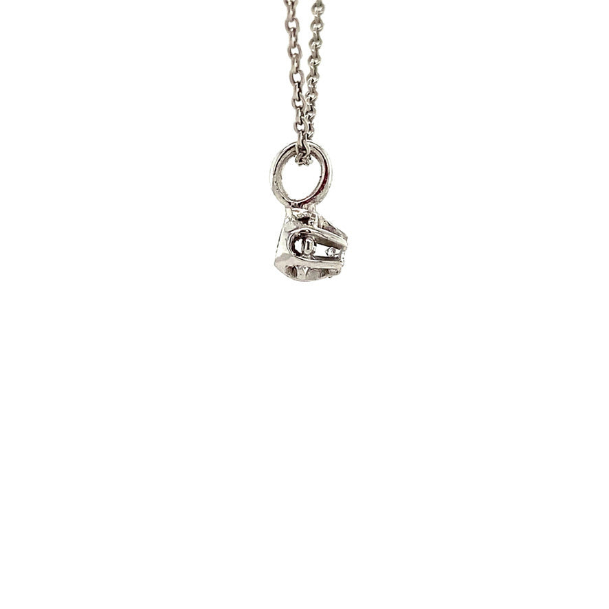 White gold solitaire pendant with diamond 14 kt