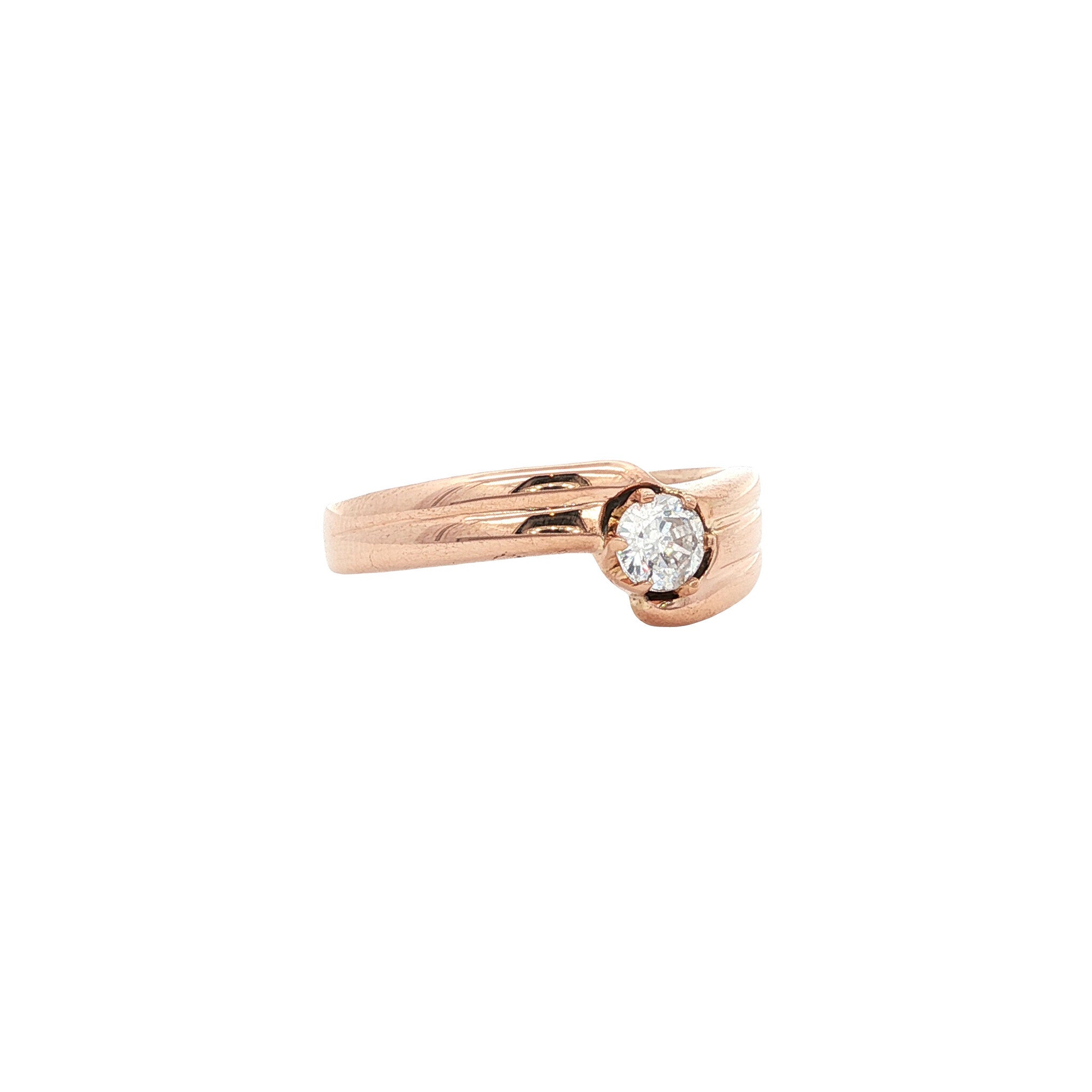 14-karat rose gold ring with zirconia