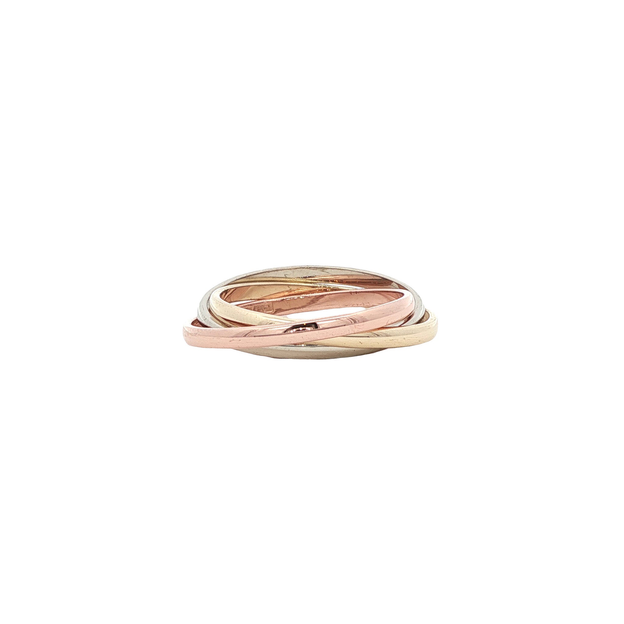 Tricolour trinity ring 9 karat