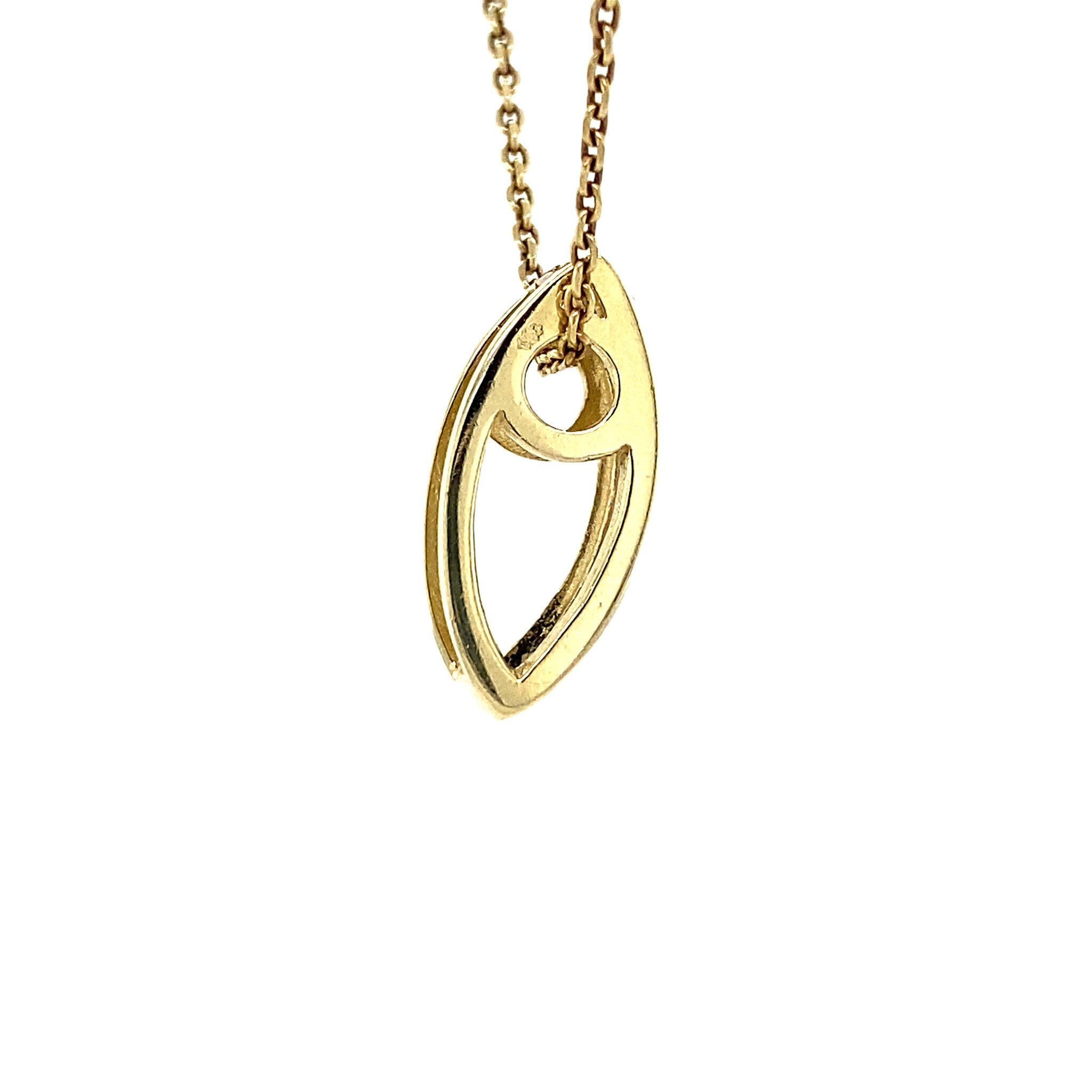 Gold pendant with diamond 14 kt