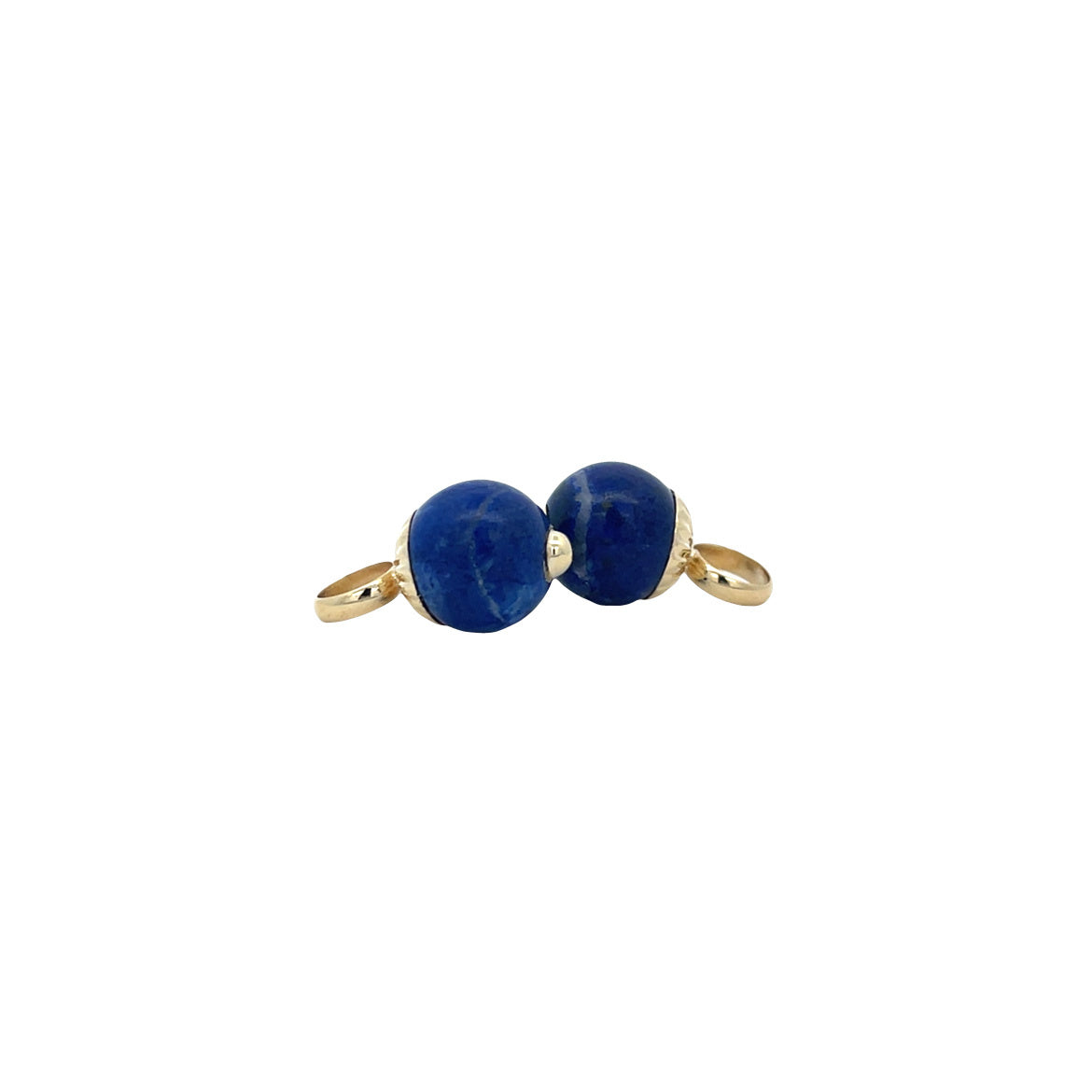 Gouden creoolhangers met lapis lazuli 14 karaat