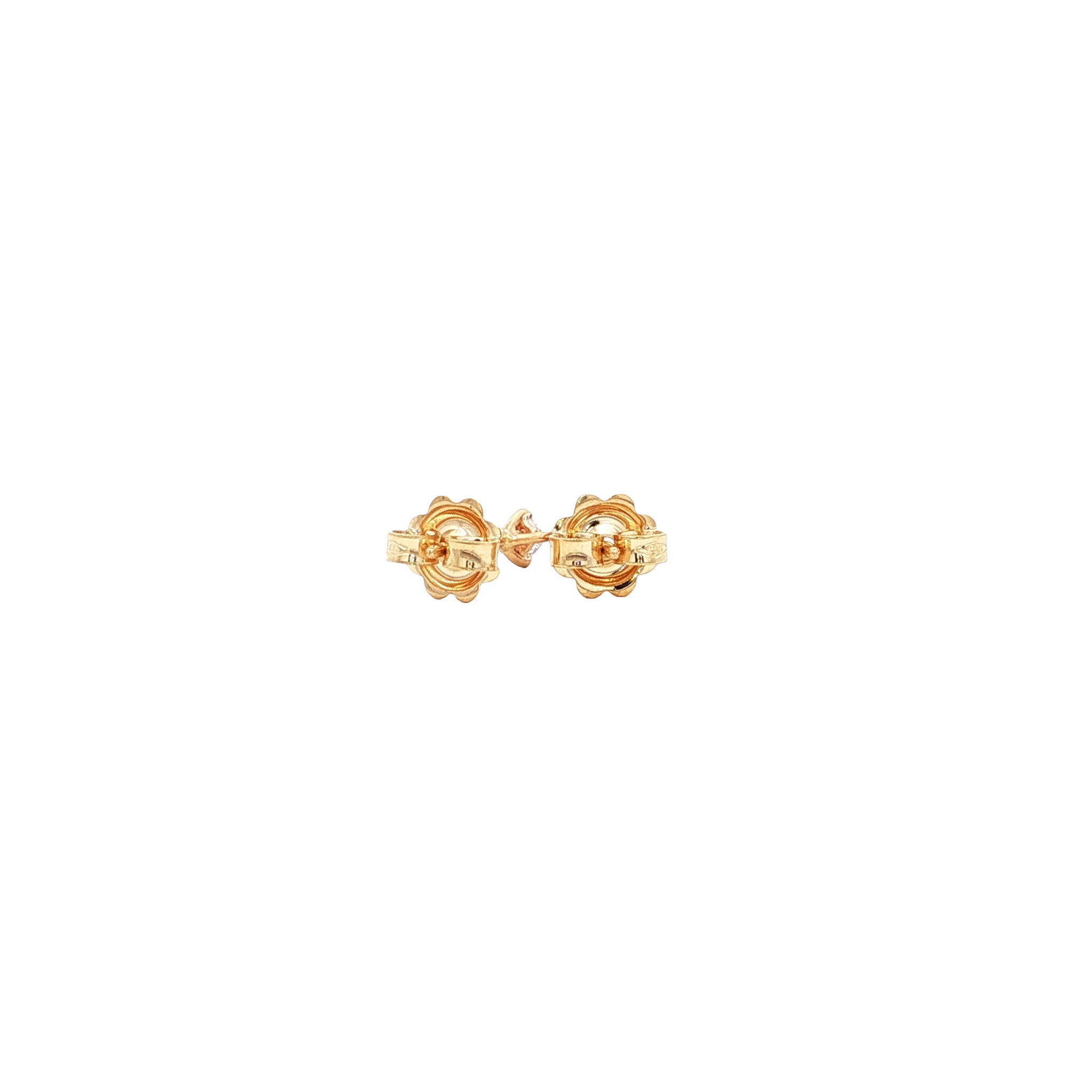Golden solitaire stud earrings with diamond 14 karat*new