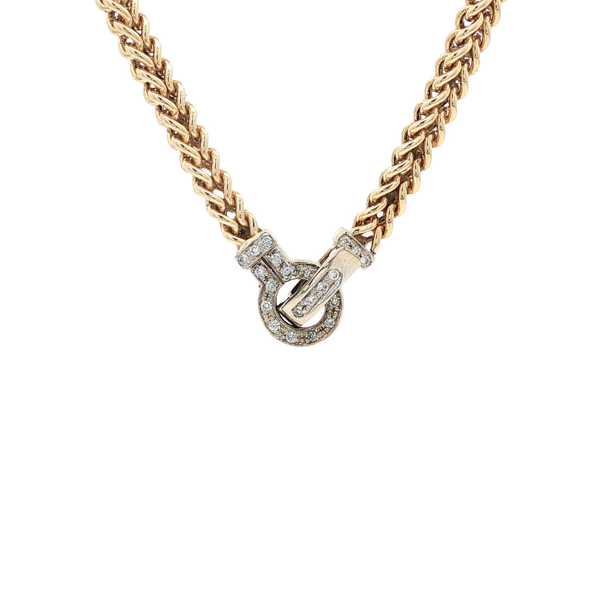 14-karat gold choker with diamond, 44.5 cm