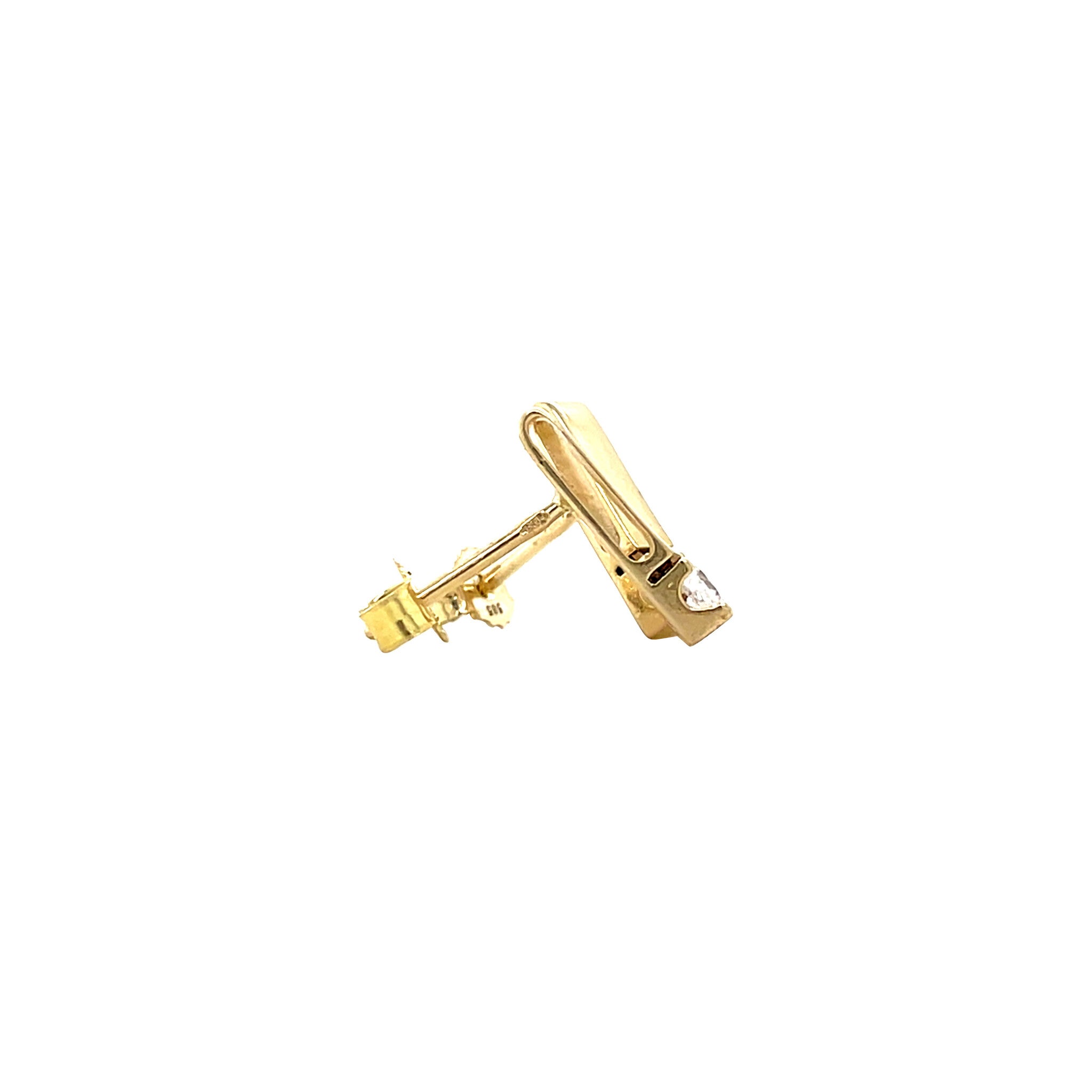 Gold stud earrings with zirconia 14 karat