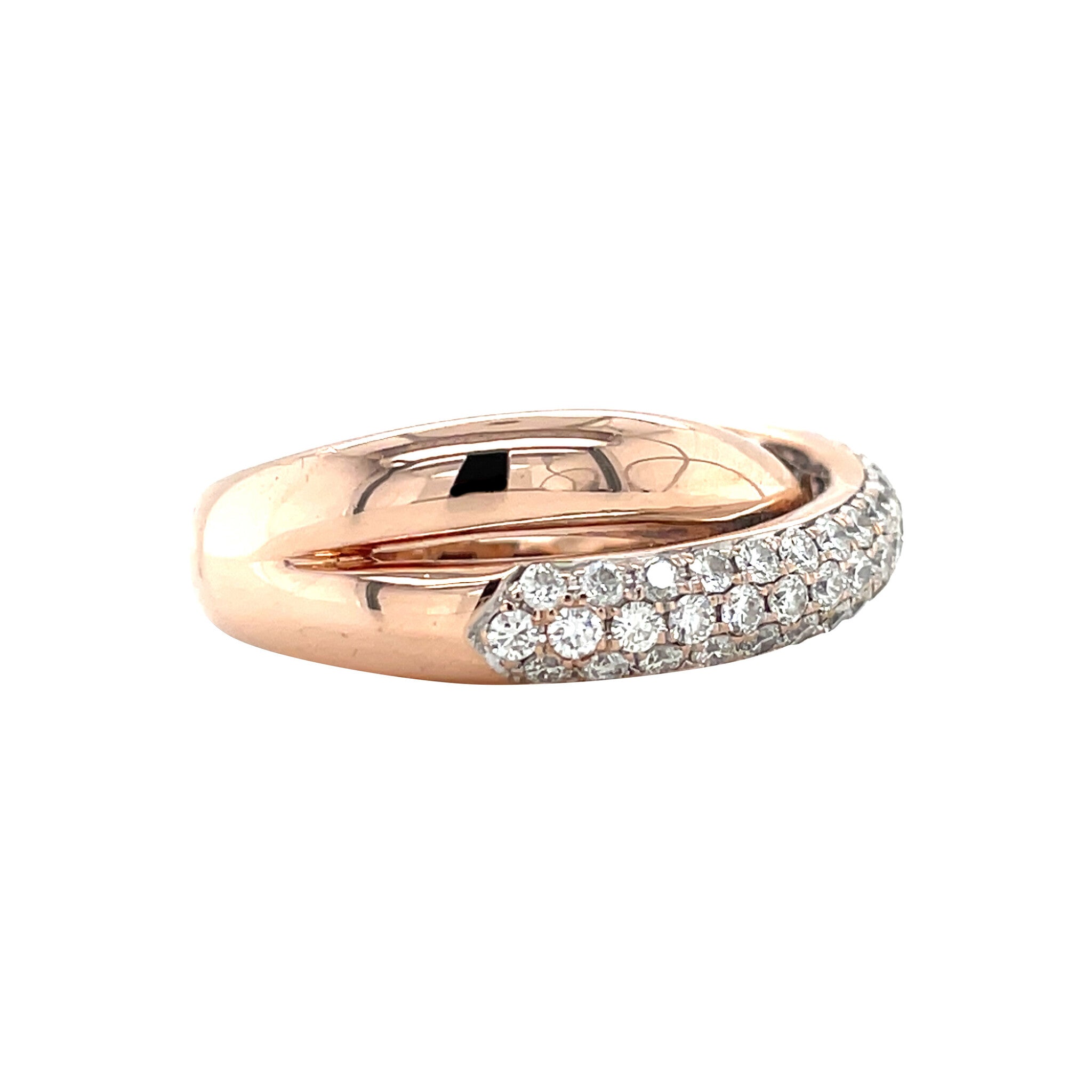 Rose-gold ring with diamond 14 kt