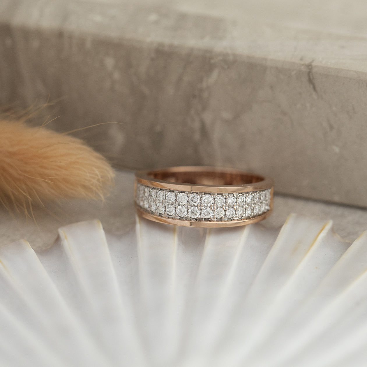 Rose gold ring with diamond 14 kt* new