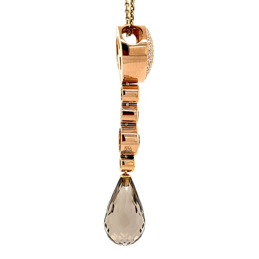 Rose gold Bigli pendant with diamond and gemstone 18 kt