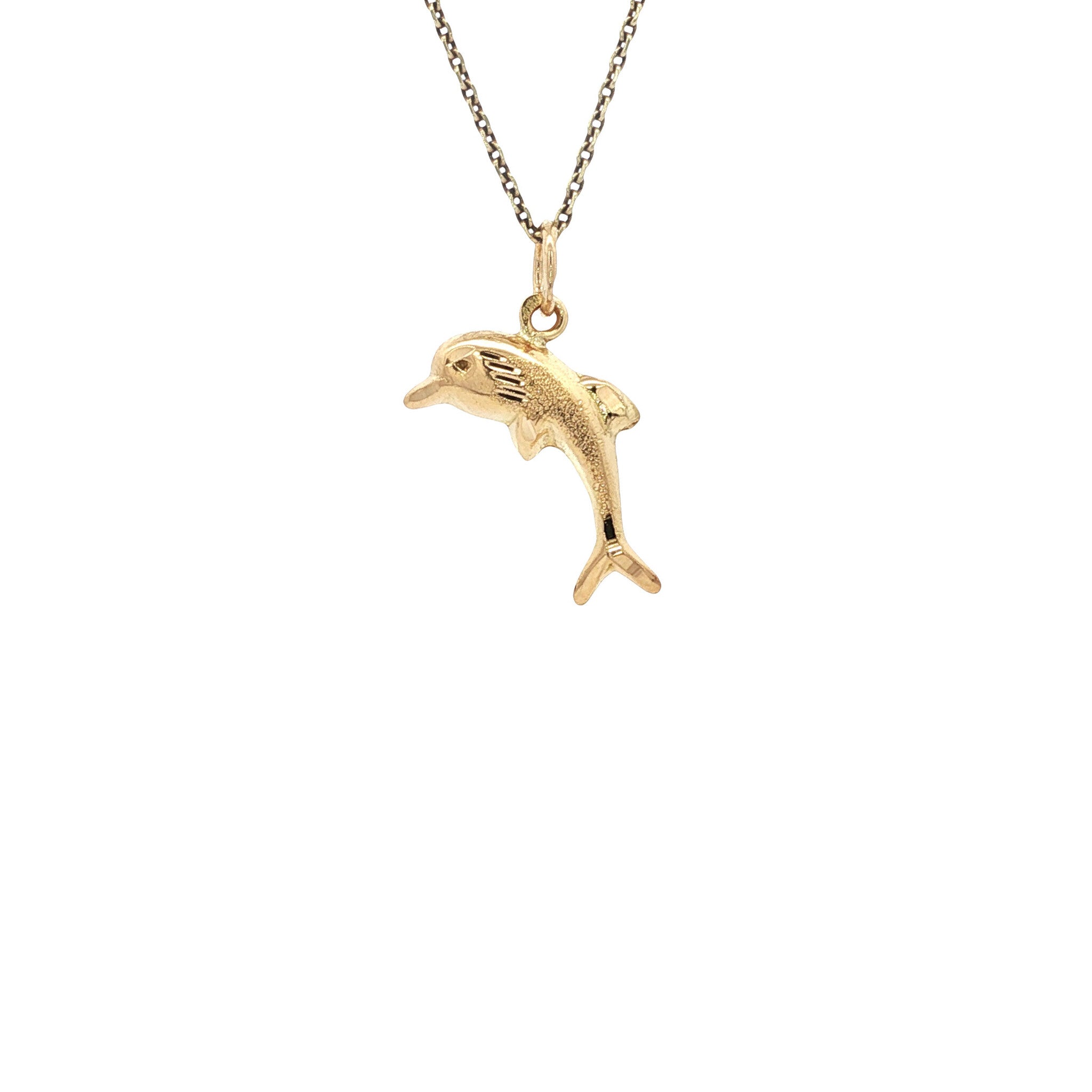 Gold dolphin pendant 18 karat
