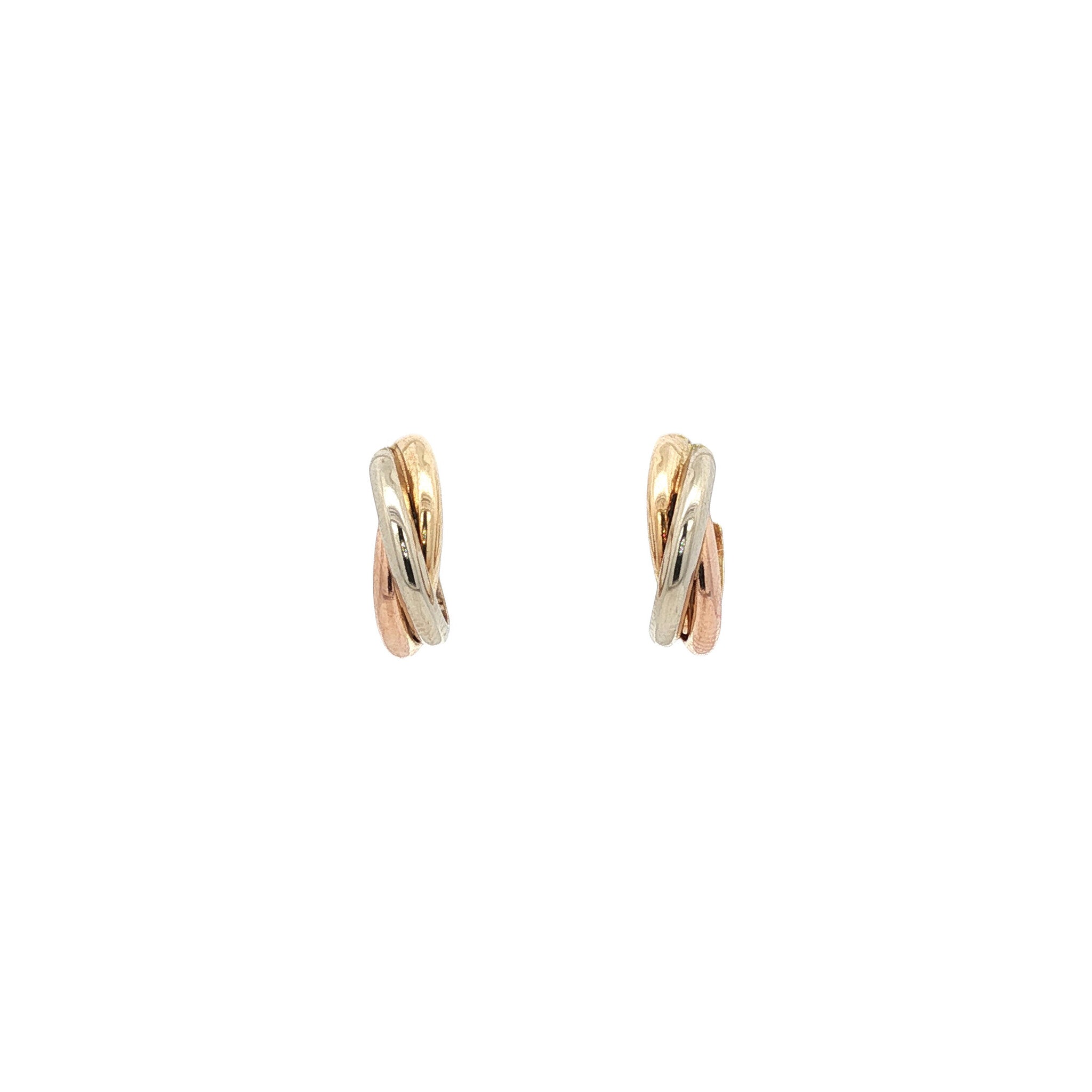 Tricolour gouden oorsieraden 14 karaat