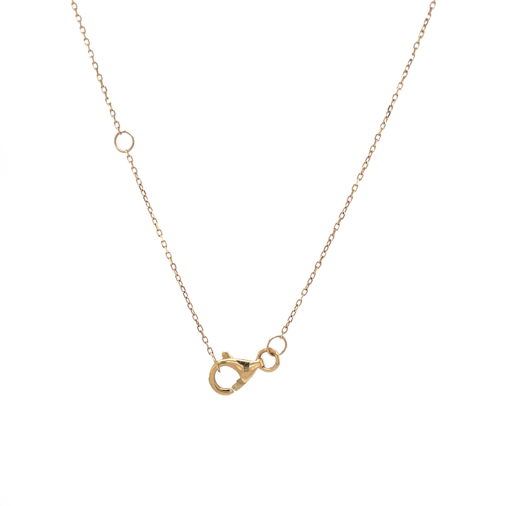Yellow gold solitaire necklace with diamond 14 kt