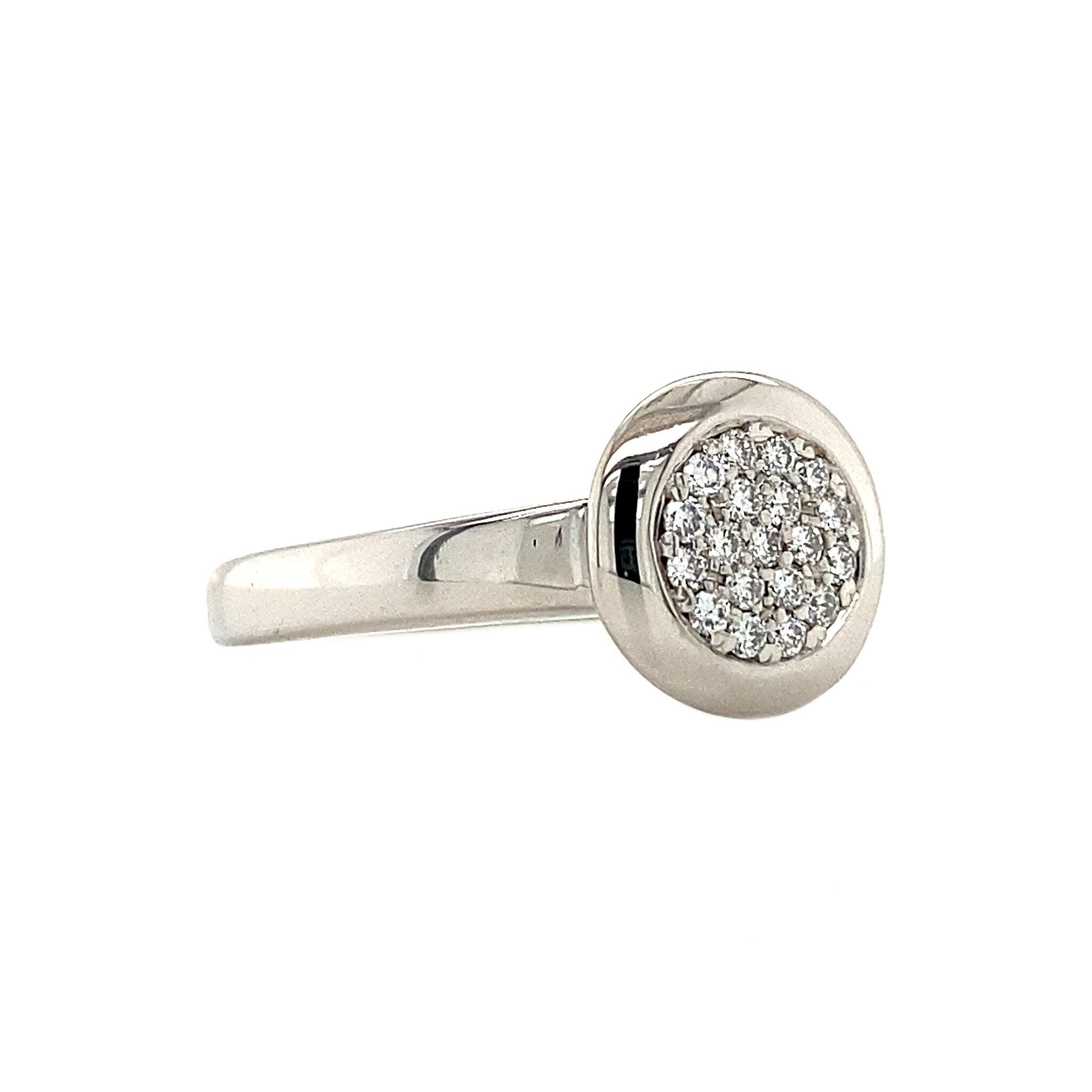 White gold ring with diamond 18 kt