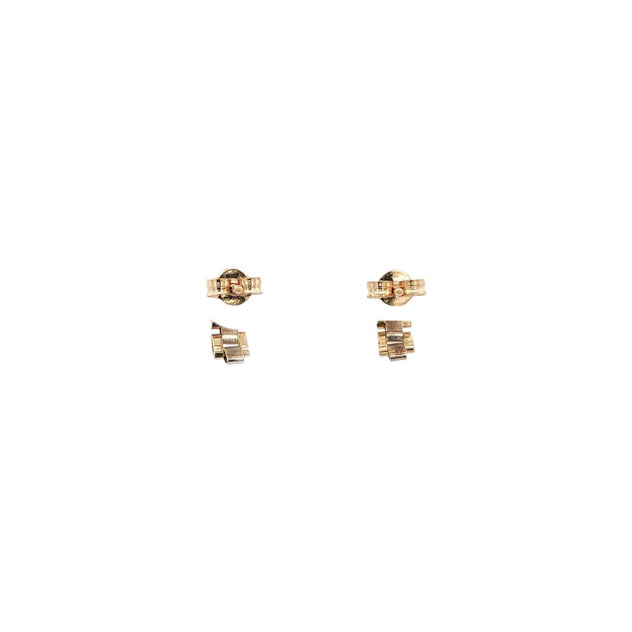 Bicolour 14 karat gold stud earrings
