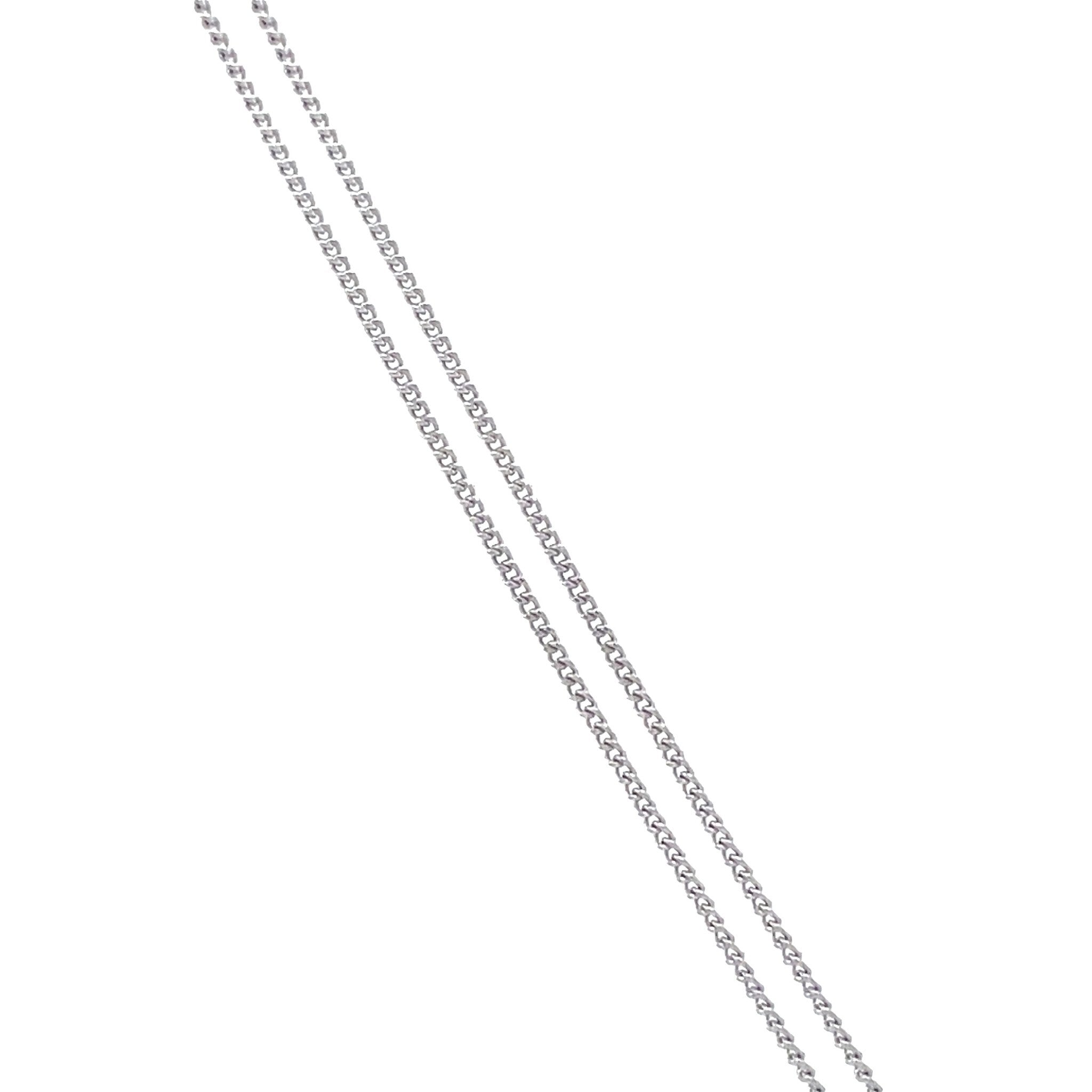 White gold entourage necklace with sapphire and diamond 14 kt